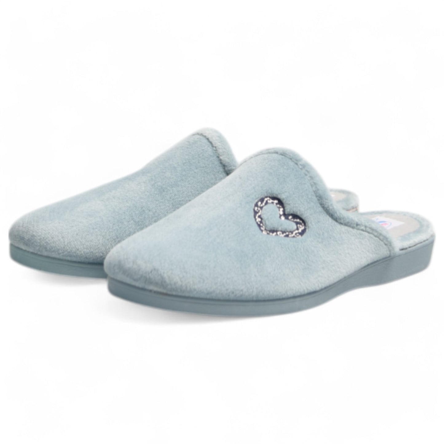 Zapatillas de Casa Natalia Gil Corazón Bordado 151 Azul - imagen 4