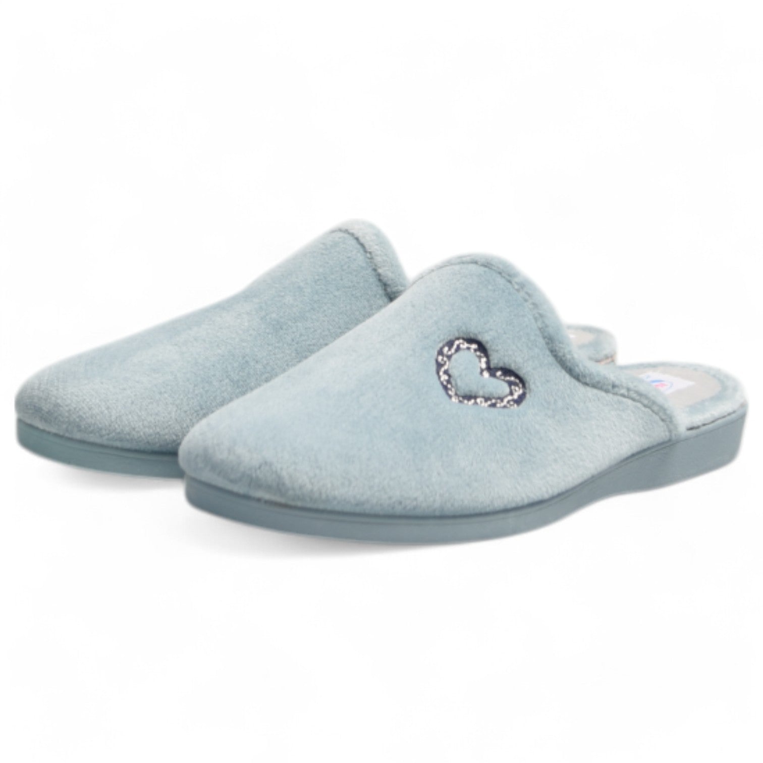 Zapatillas de Casa Natalia Gil Corazón Bordado 151 Azul - imagen 4