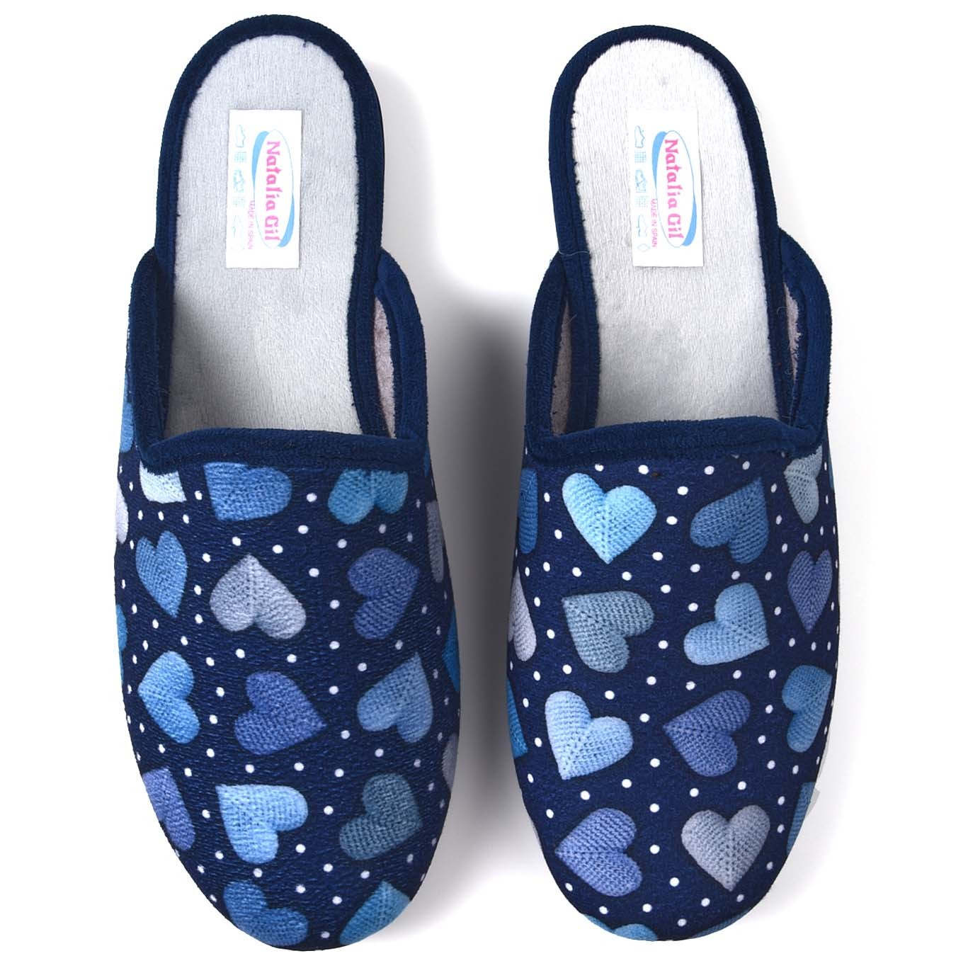 Zapatillas de Casa Natalia Gil Corazones 157 Marino - imagen 1
