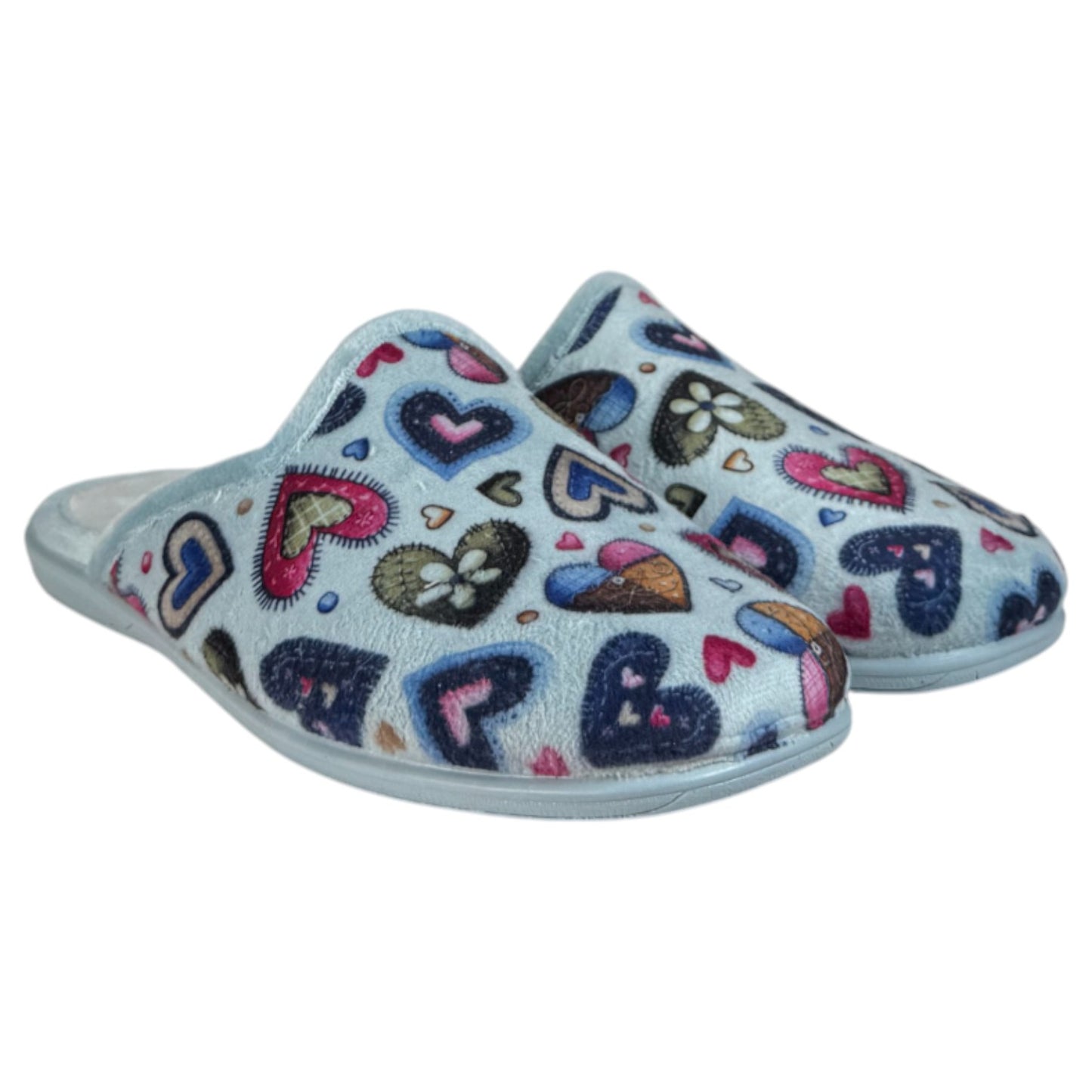 Zapatillas de Casa Natalia Gil Corazones 5013 Azul - imagen 3