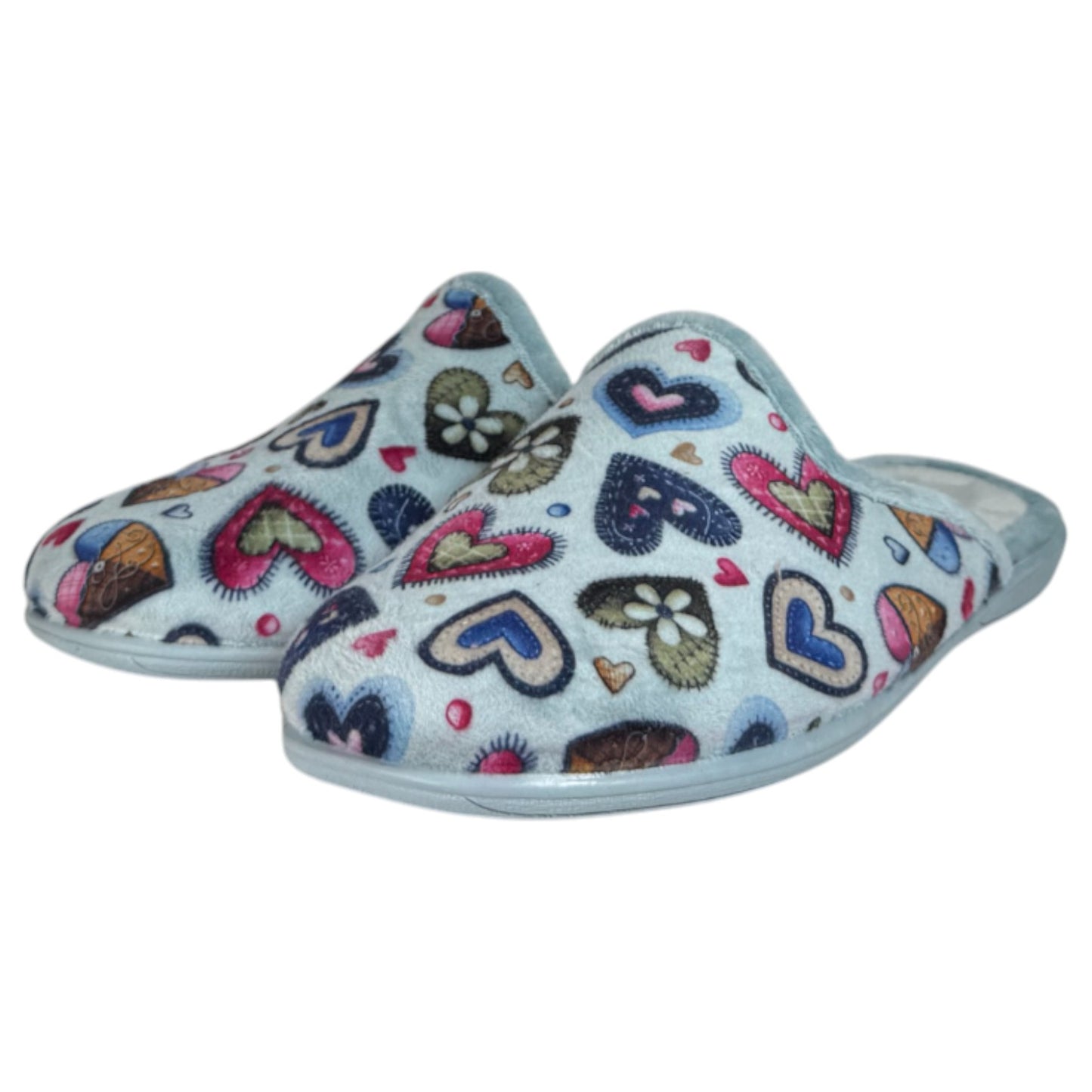 Zapatillas de Casa Natalia Gil Corazones 5013 Azul - imagen 4
