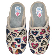 Zapatillas de Casa Natalia Gil Corazones 5013 Beige
