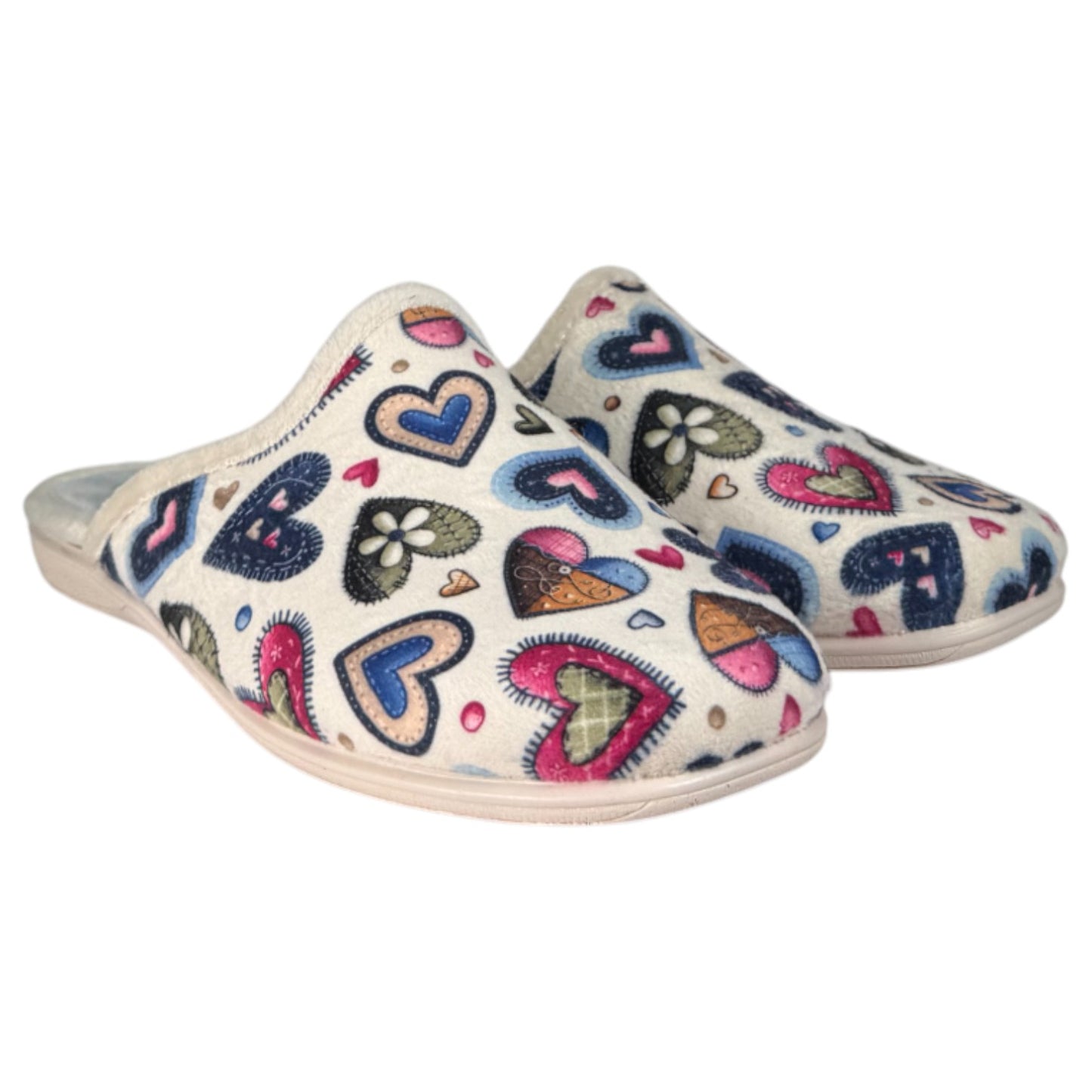 Zapatillas de Casa Natalia Gil Corazones 5013 Beige - imagen 3