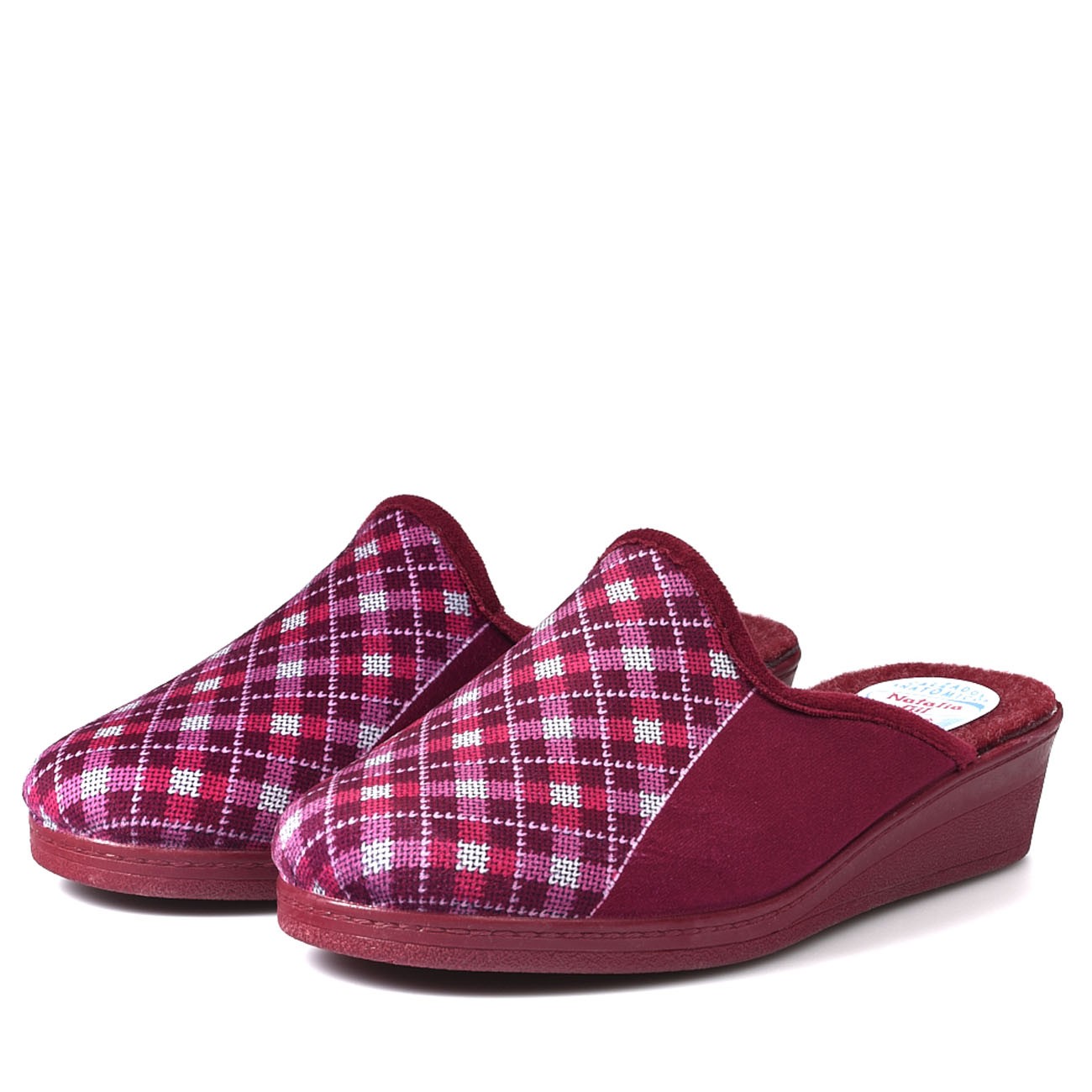 Zapatillas de Casa Natalia Gil Cuadros 308 Burdeos - imagen 4