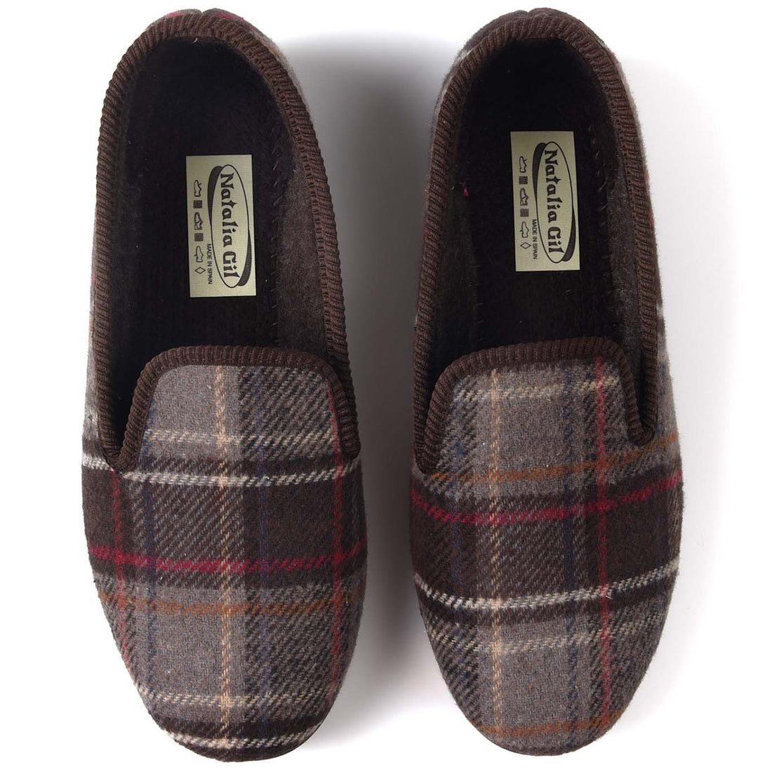 Zapatillas de Casa Natalia Gil Cuadros 53 Marrón - imagen 1