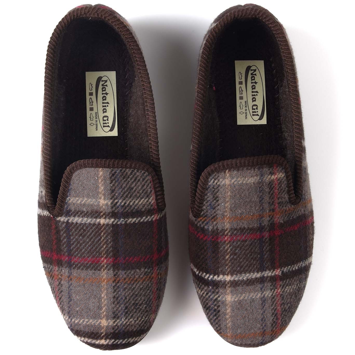 Zapatillas de Casa Natalia Gil Cuadros 53 Marrón - imagen 1