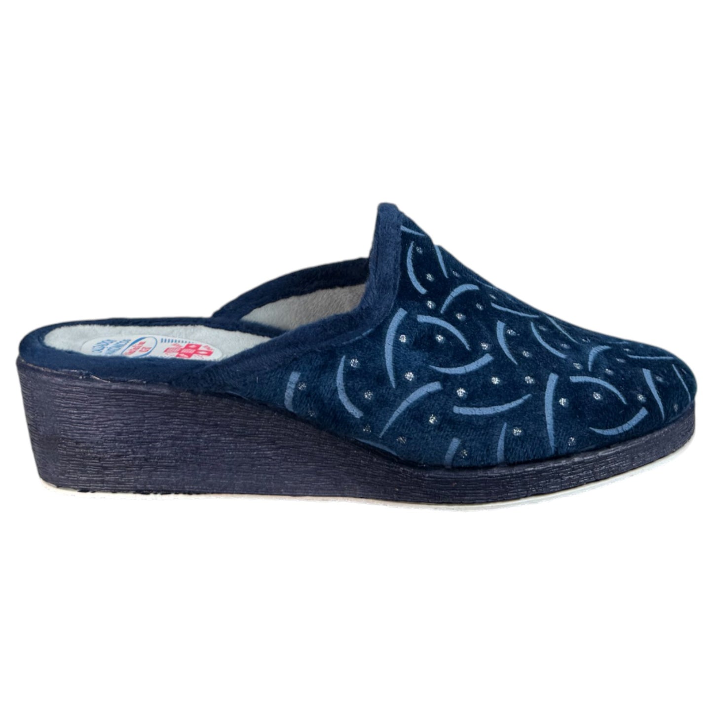 Zapatillas de Casa Natalia Gil Cuña Estampado 2405 Marino - imagen 2