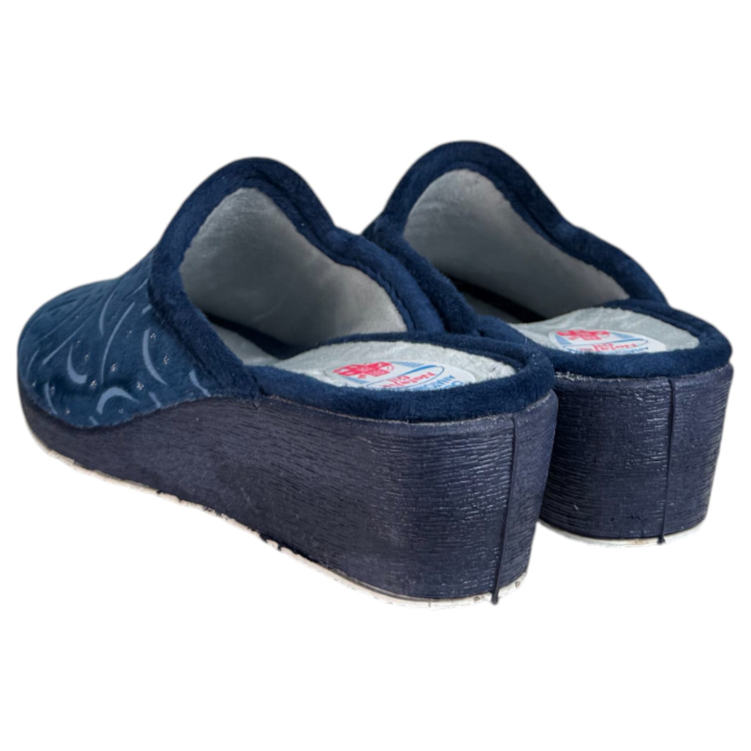 Zapatillas de Casa Natalia Gil Cuña Estampado 2405 Marino - imagen 5