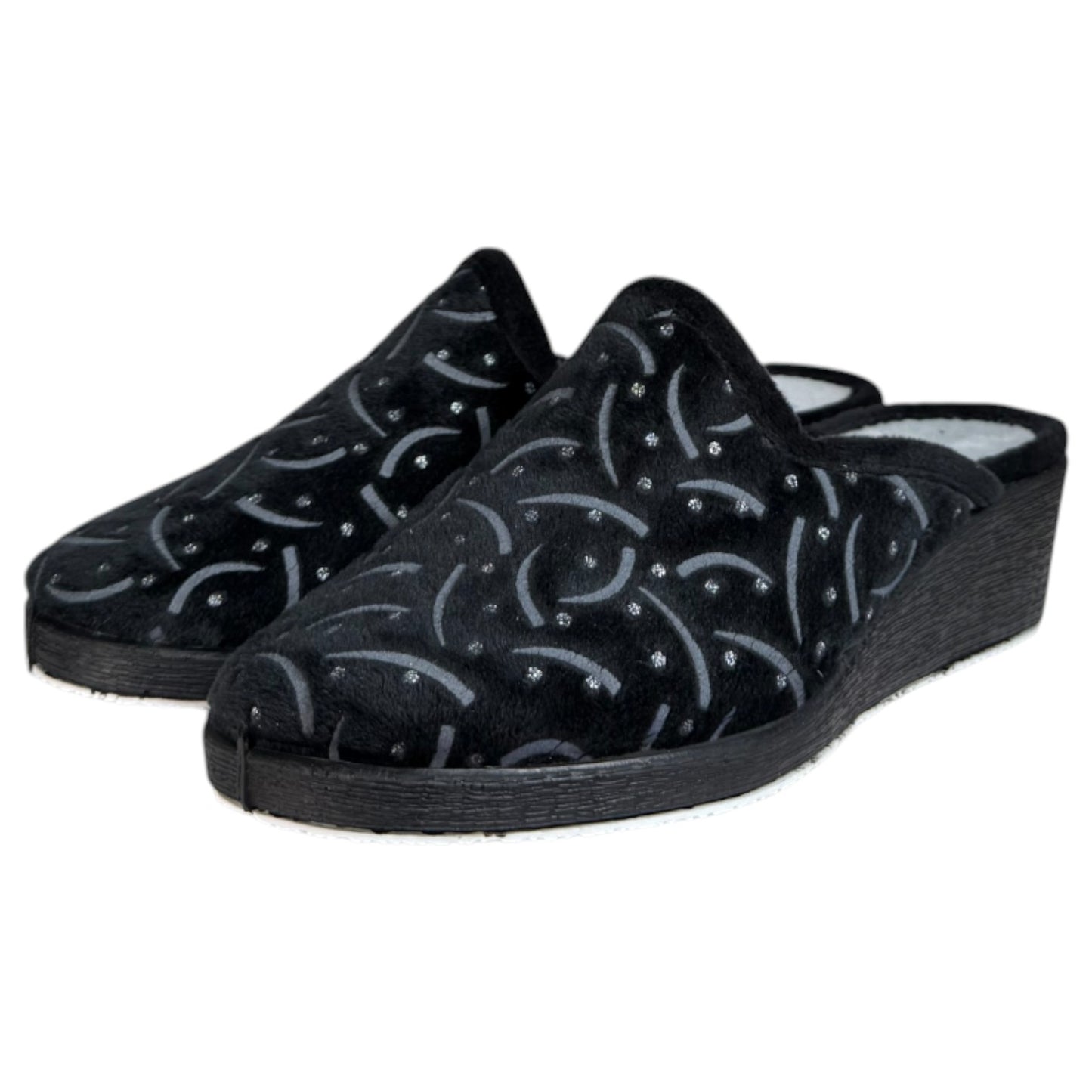 Zapatillas de Casa Natalia Gil Cuña Estampado 2405 Negro - imagen 4