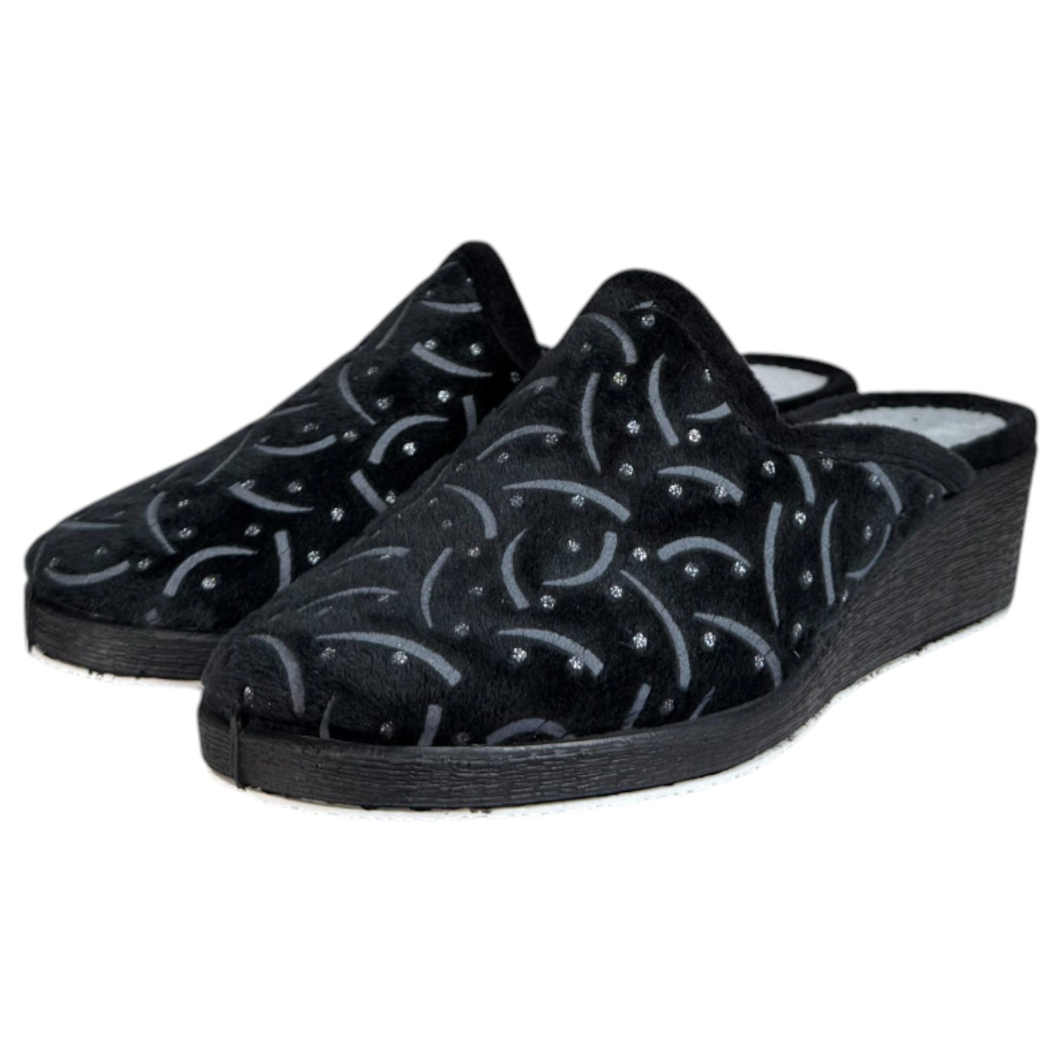 Zapatillas de Casa Natalia Gil Cuña Estampado 2405 Negro - imagen 4