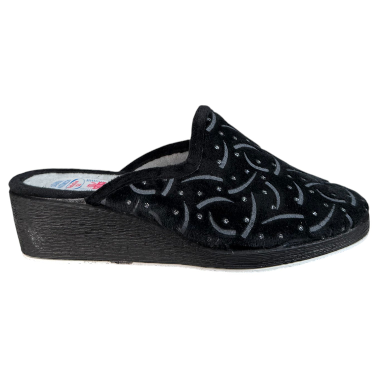 Zapatillas de Casa Natalia Gil Cuña Estampado 2405 Negro - imagen 2