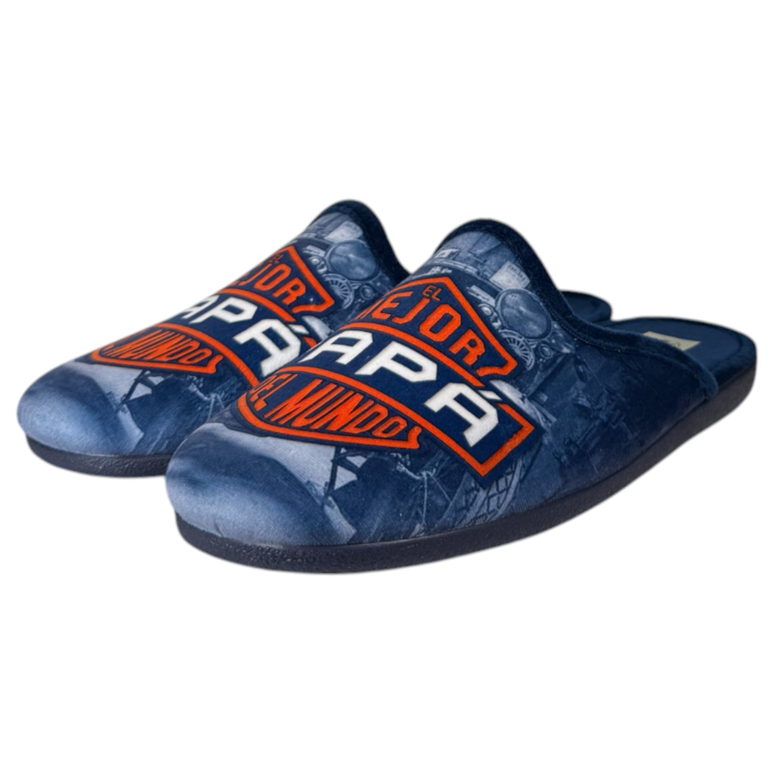 Zapatillas de Casa Natalia Gil El Mejor Papá del Mundo 6087 Marino - imagen 4