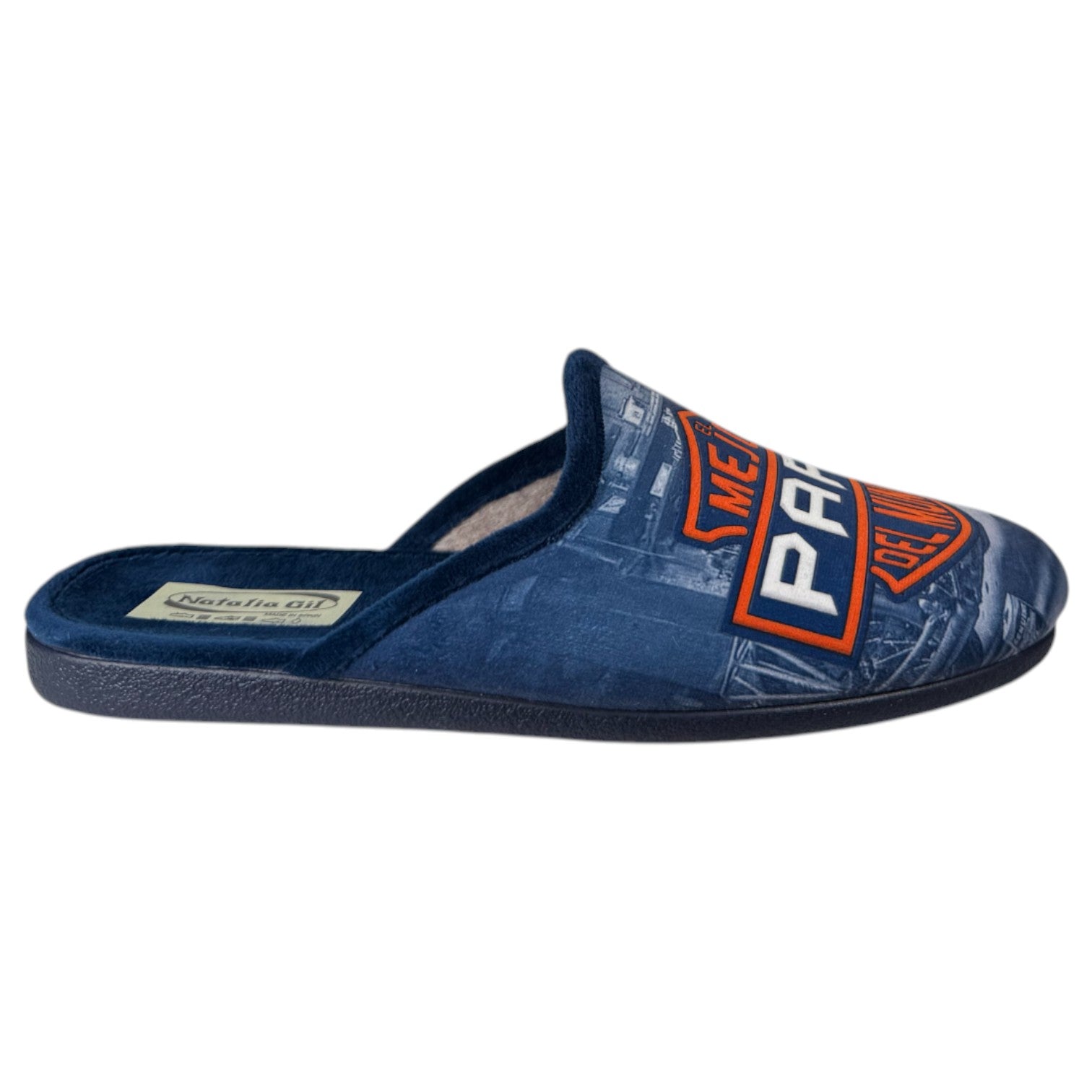 Zapatillas de Casa Natalia Gil El Mejor Papá del Mundo 6087 Marino - imagen 2