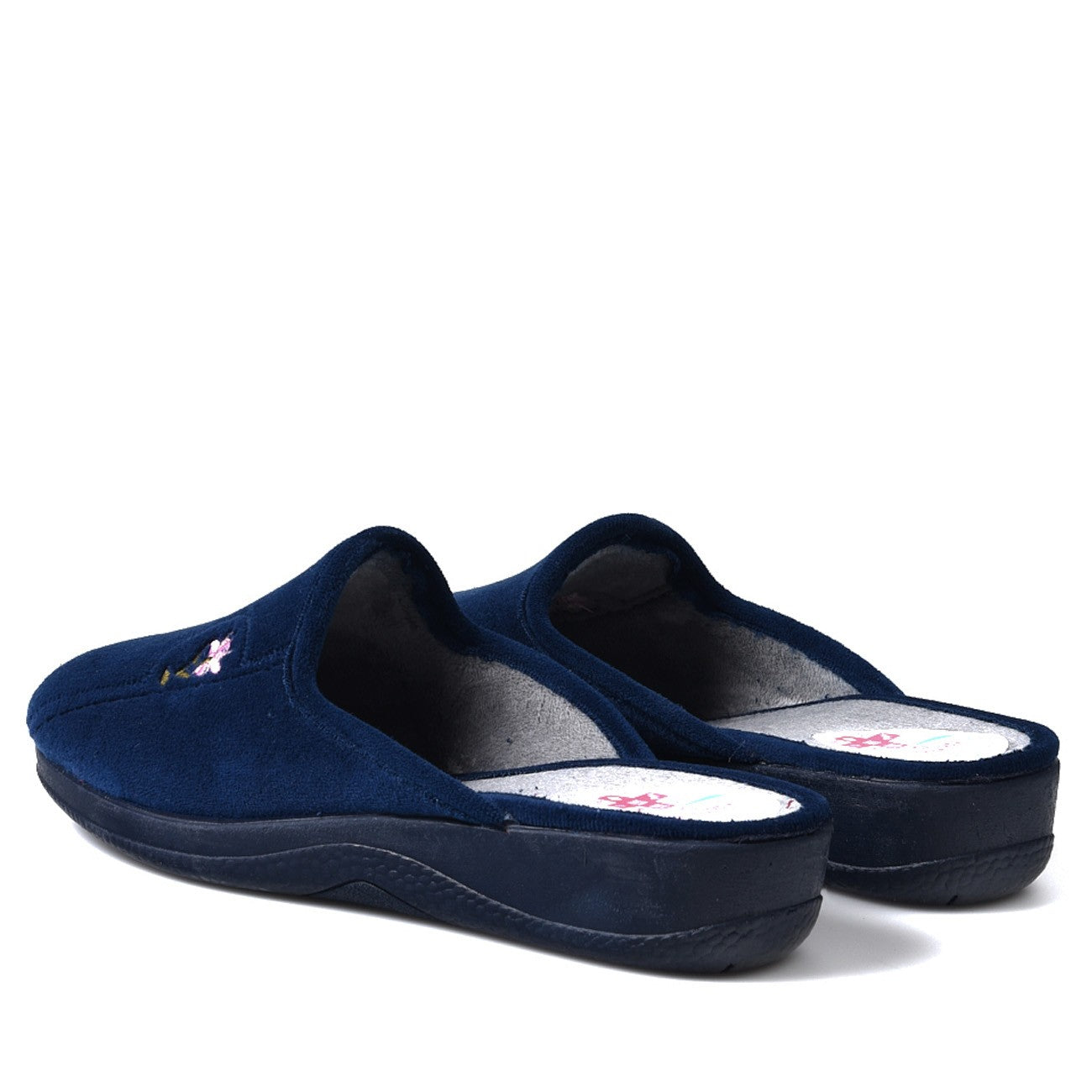 Zapatillas de Casa Natalia Gil Flor Bordada 102 Marino - imagen 5