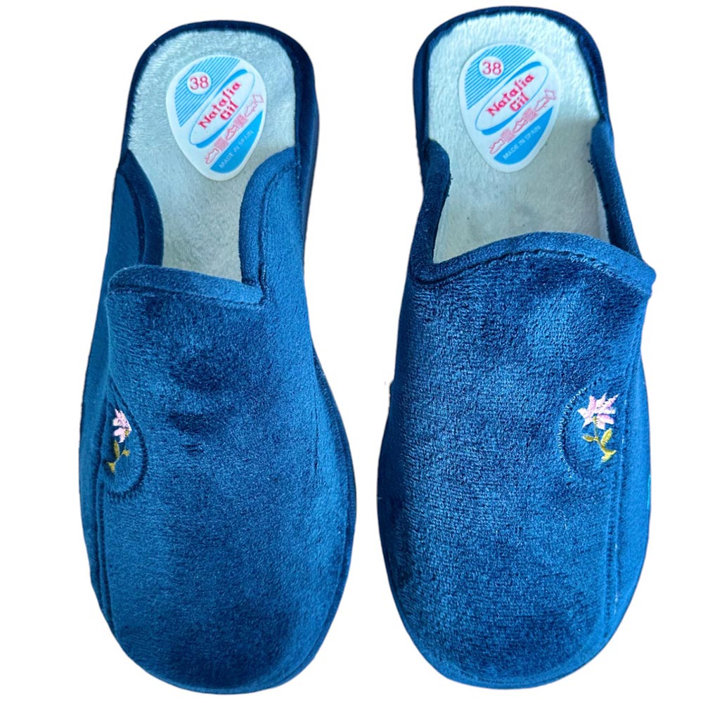 Zapatillas de Casa Natalia Gil Florecita Rosita 698 Marino - imagen 1