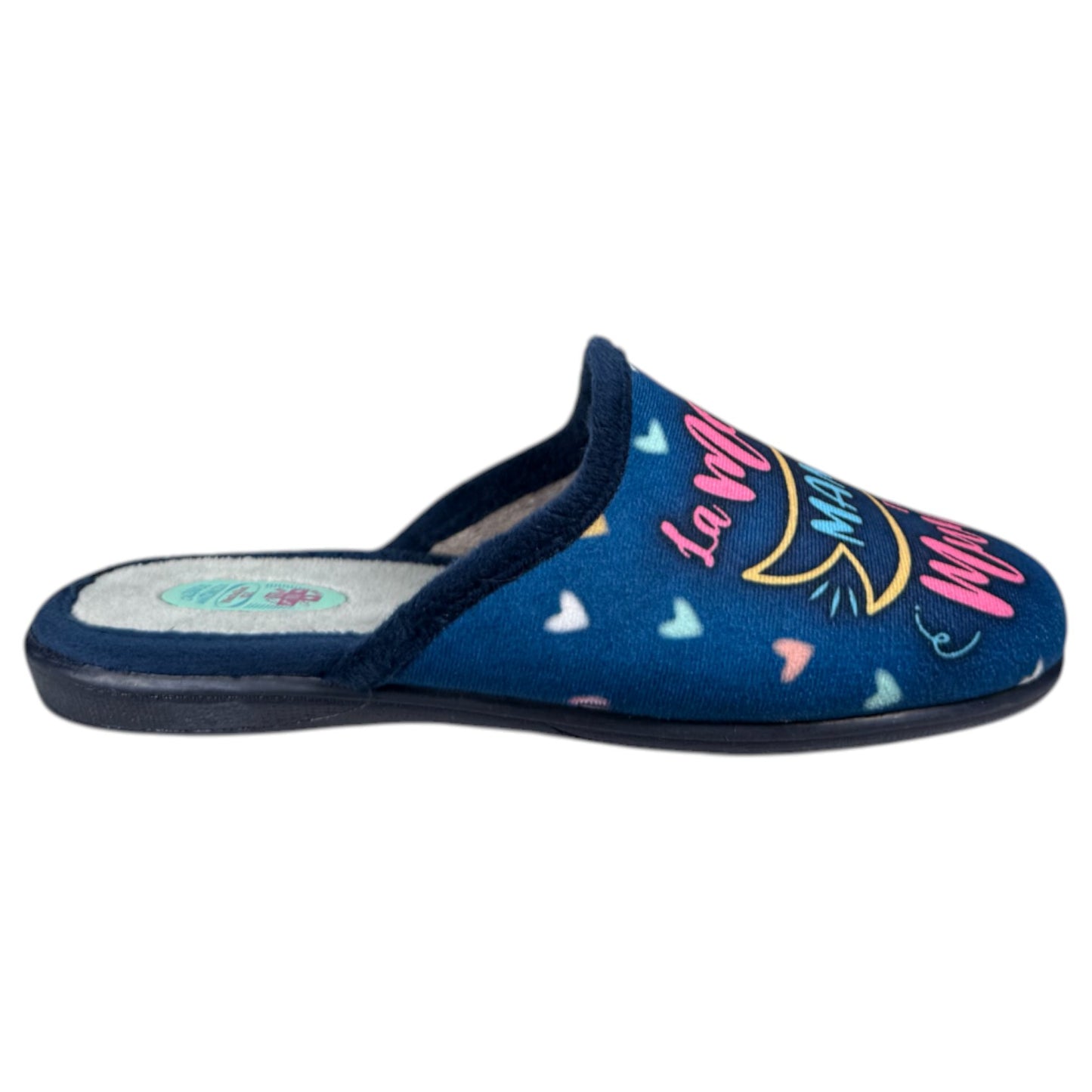 Zapatillas de Casa Natalia Gil La Mejor Mamá del Mundo 5002 Marino - imagen 2
