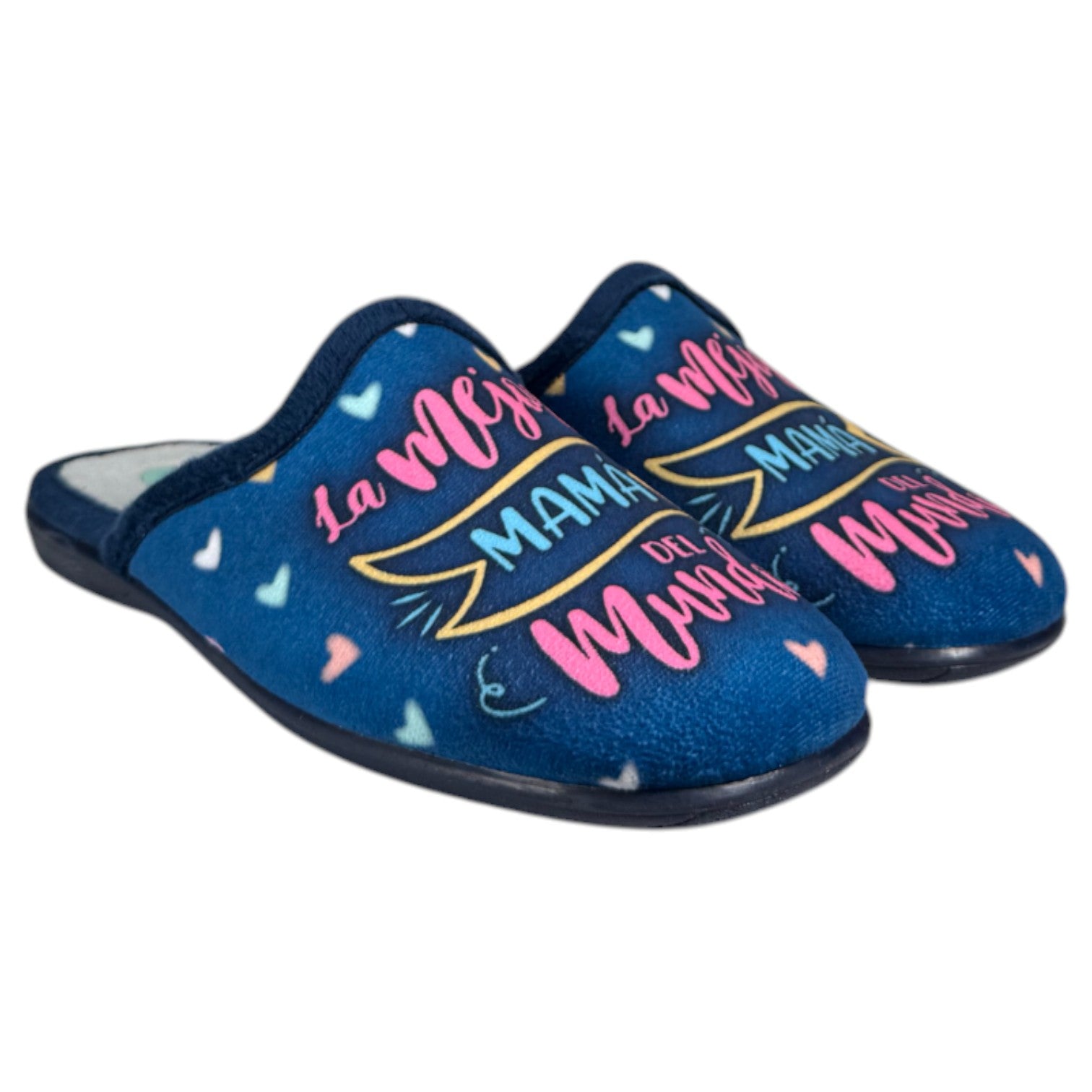 Zapatillas de Casa Natalia Gil La Mejor Mamá del Mundo 5002 Marino - imagen 3
