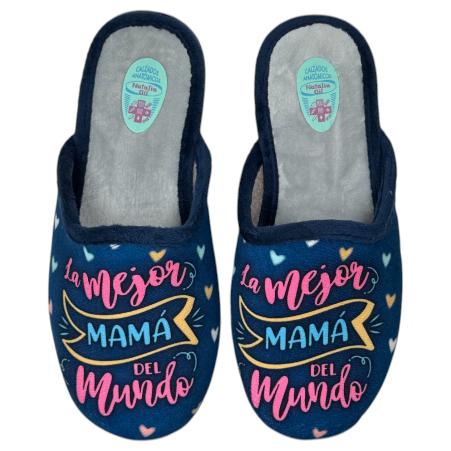 Zapatillas de Casa Natalia Gil La Mejor Mamá del Mundo 5002 Marino - imagen 1