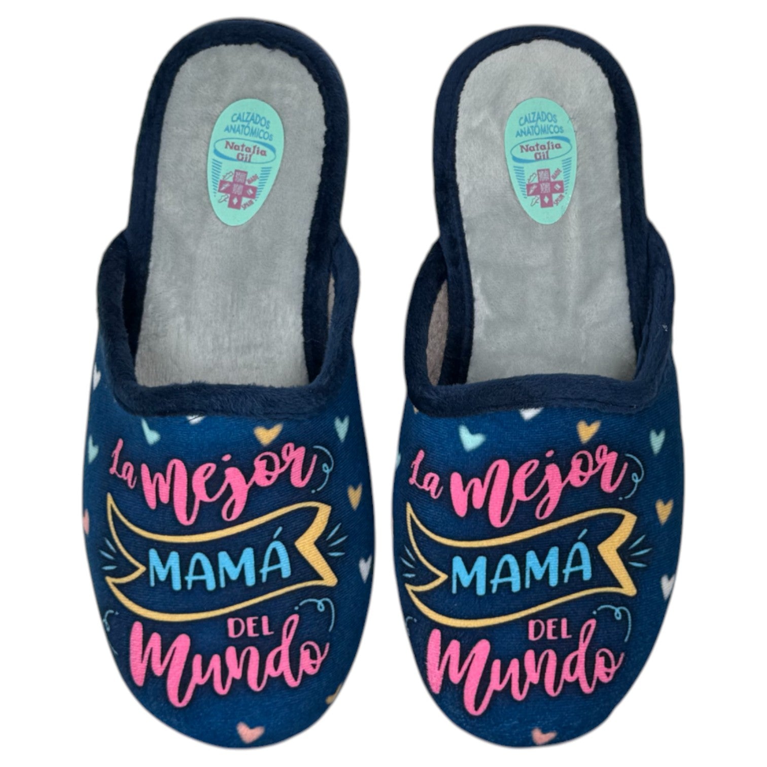 Zapatillas de Casa Natalia Gil La Mejor Mamá del Mundo 5002 Marino - imagen 1