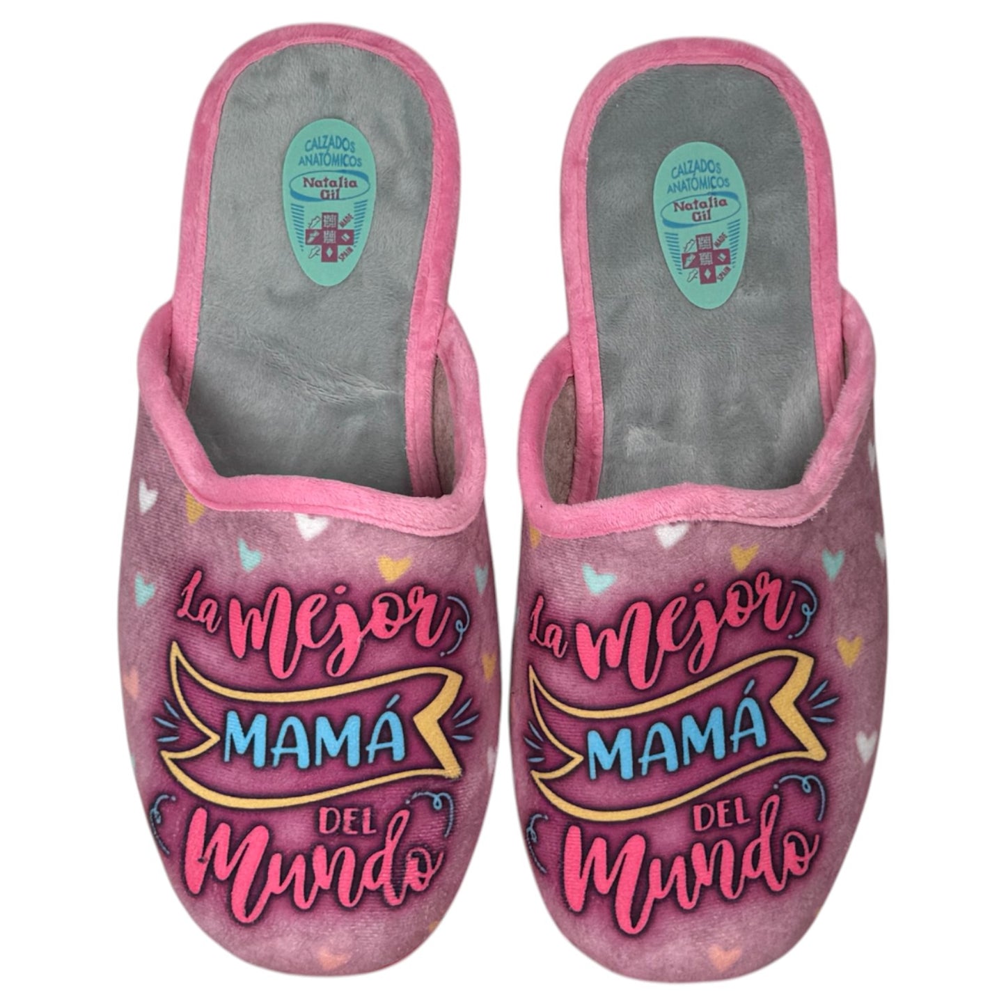 Zapatillas de Casa Natalia Gil La Mejor Mamá del Mundo 5002 Rosa - imagen 1
