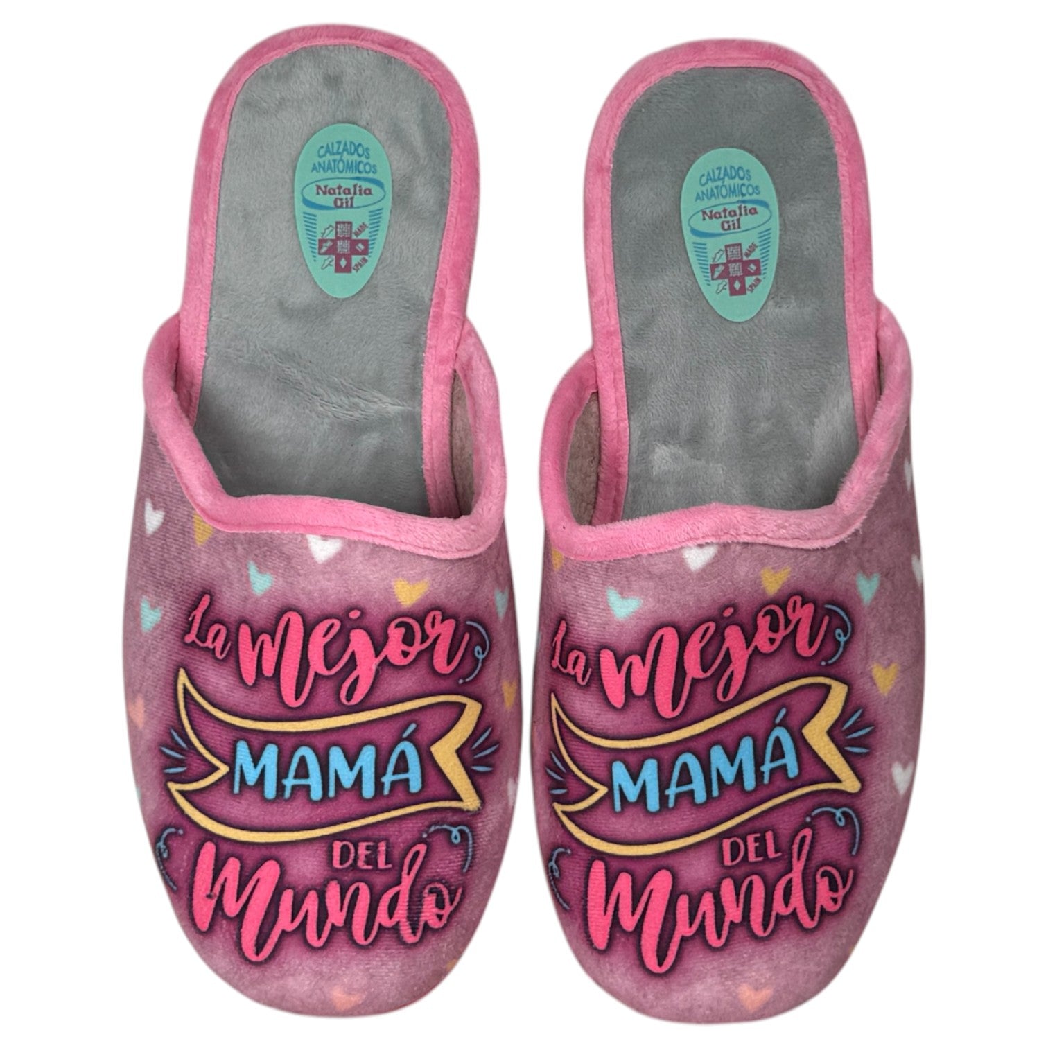 Zapatillas de Casa Natalia Gil La Mejor Mamá del Mundo 5002 Rosa - imagen 1