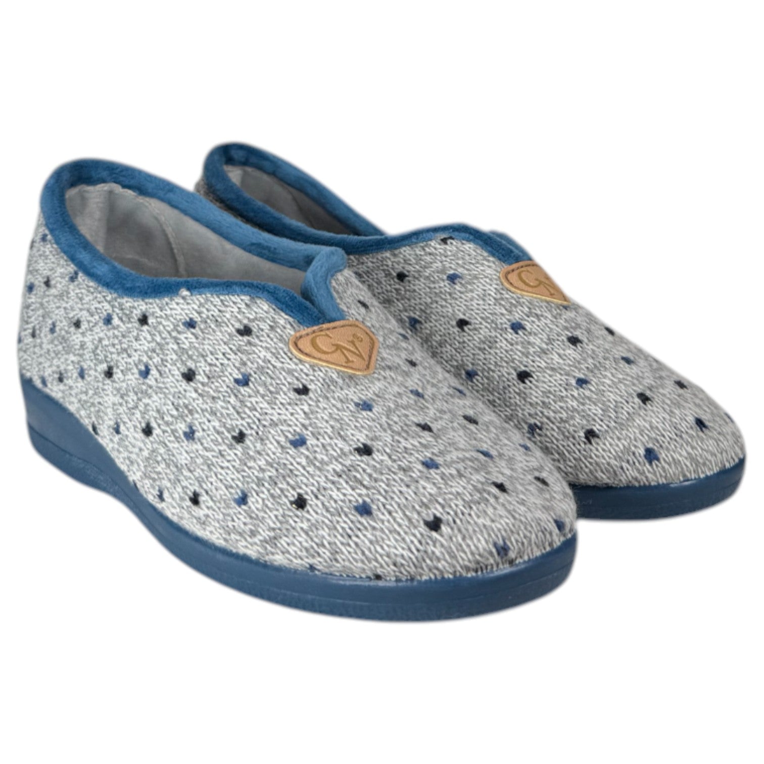 Zapatillas de Casa Natalia Gil Lana Puntitos 590 Jeans - imagen 3