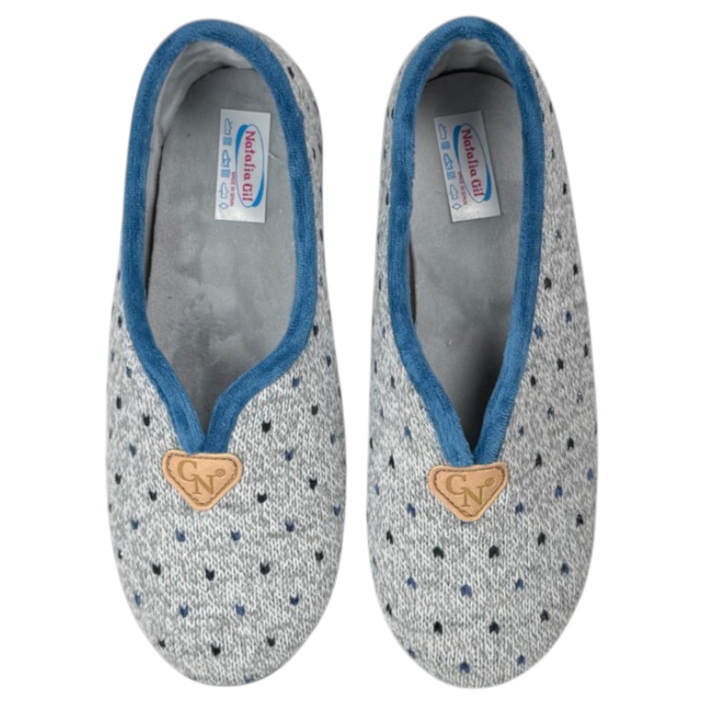 Zapatillas de Casa Natalia Gil Lana Puntitos 590 Jeans - imagen 1