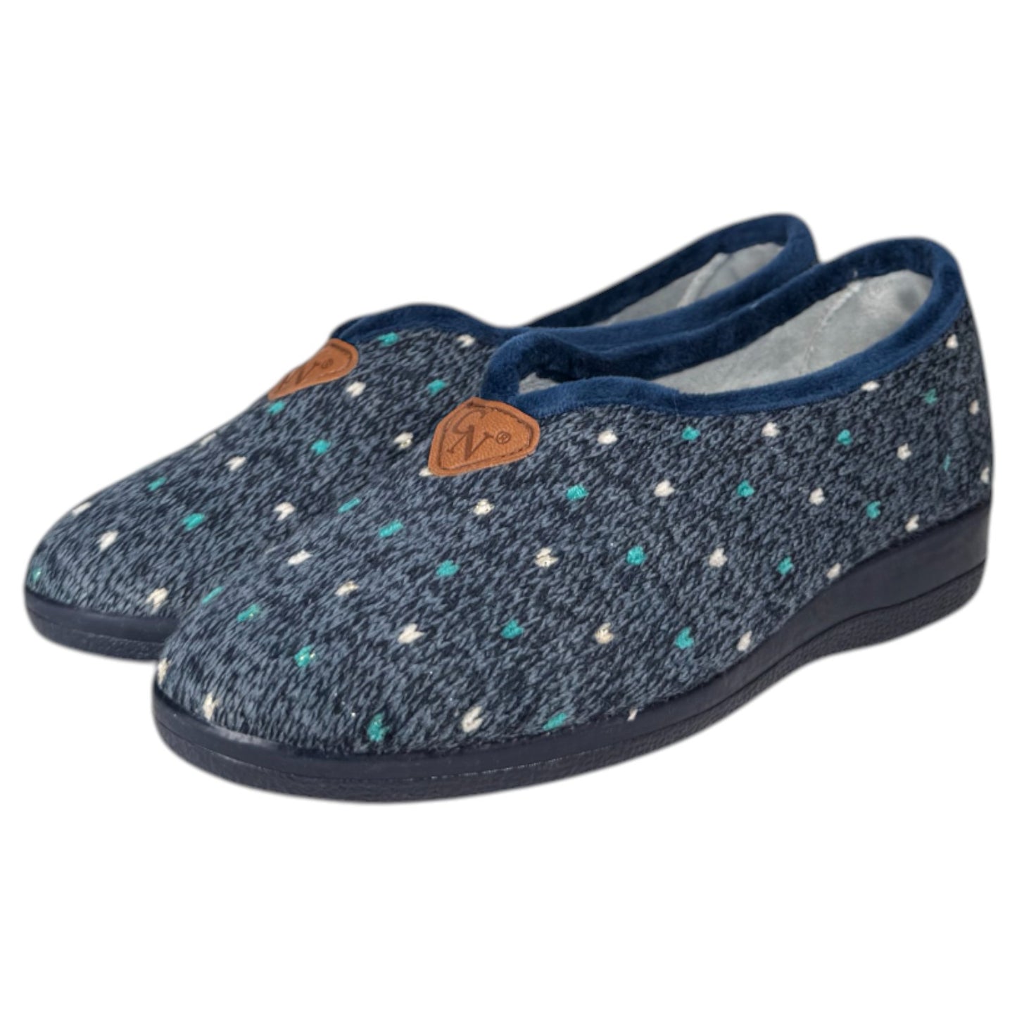 Zapatillas de Casa Natalia Gil Lana Puntitos 590 Marino - imagen 4