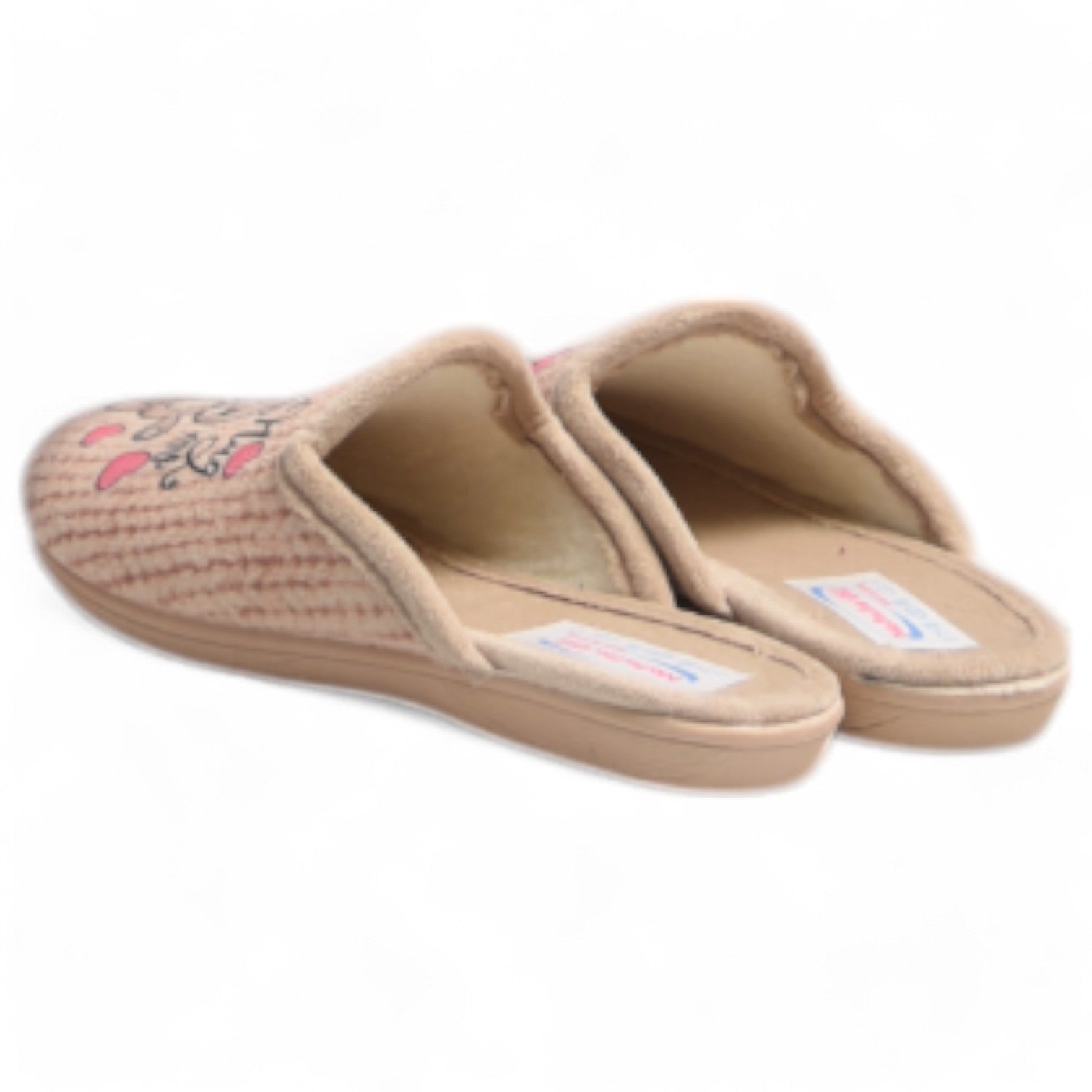 Zapatillas de Casa Natalia Gil Osito Corazones 7050 Beig - imagen 5