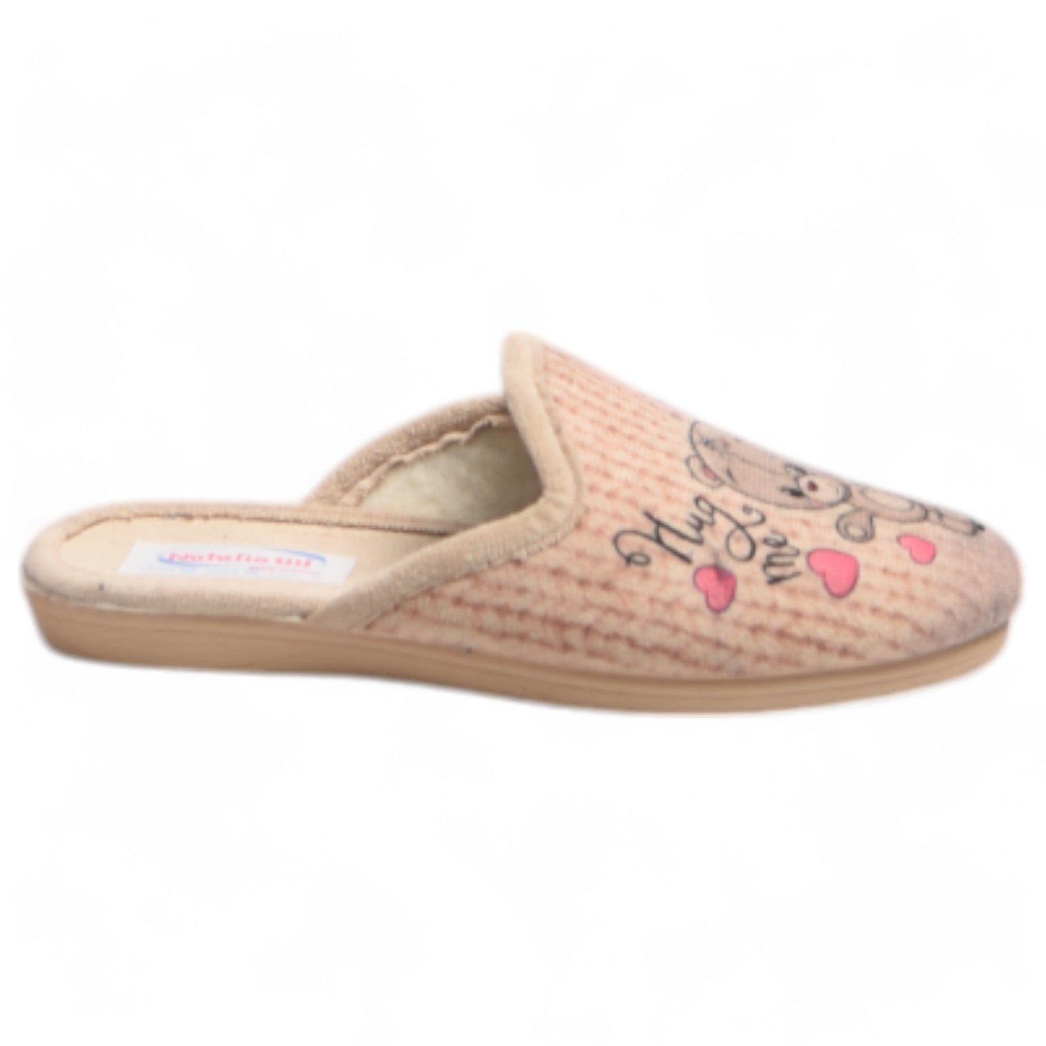 Zapatillas de Casa Natalia Gil Osito Corazones 7050 Beig - imagen 2