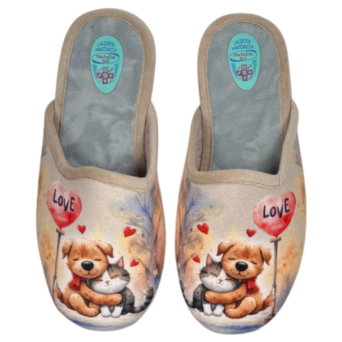 Zapatillas de Casa Natalia Gil Perrito Love 5006 Beig - imagen 1