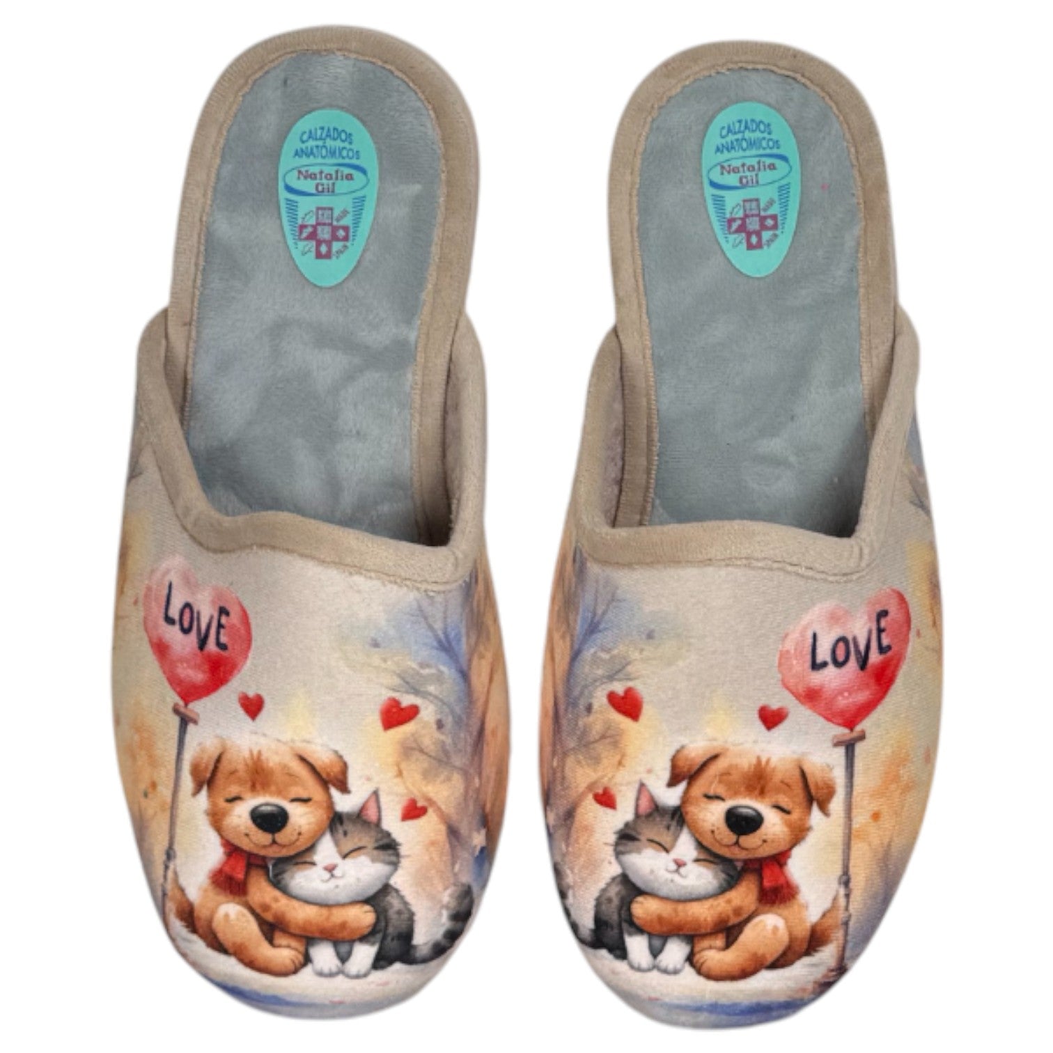 Zapatillas de Casa Natalia Gil Perrito Love 5006 Beig - imagen 1