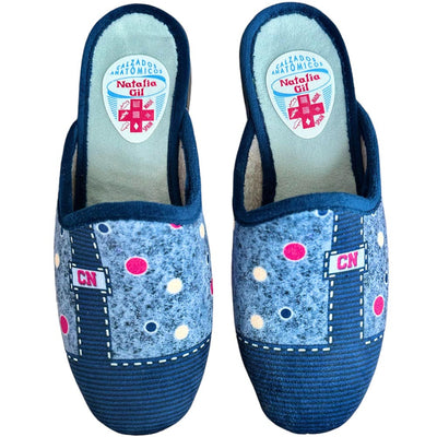 Zapatillas de Casa Natalia Gil Puntos CN 105 Marino