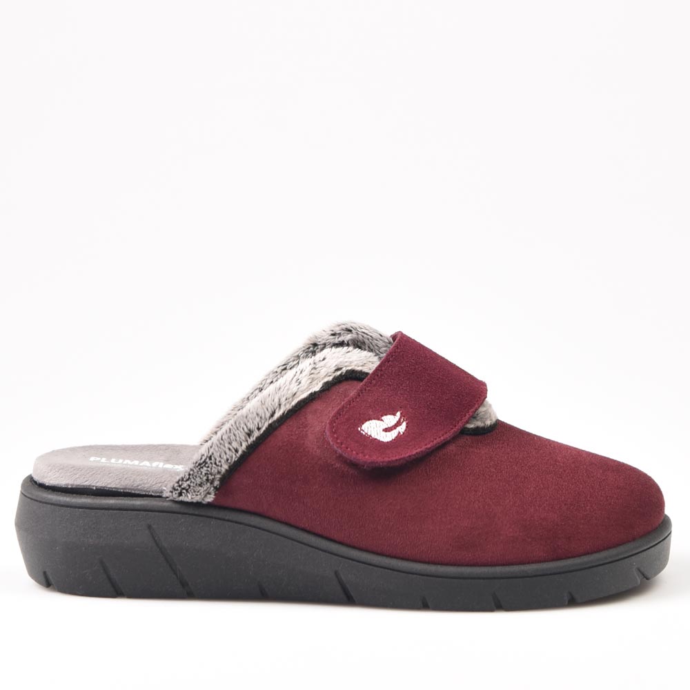 Zapatillas de Casa Plumaflex Abierta Velcro 14113 Burdeos - imagen 2