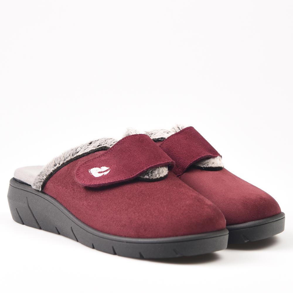 Zapatillas de Casa Plumaflex Abierta Velcro 14113 Burdeos - imagen 3