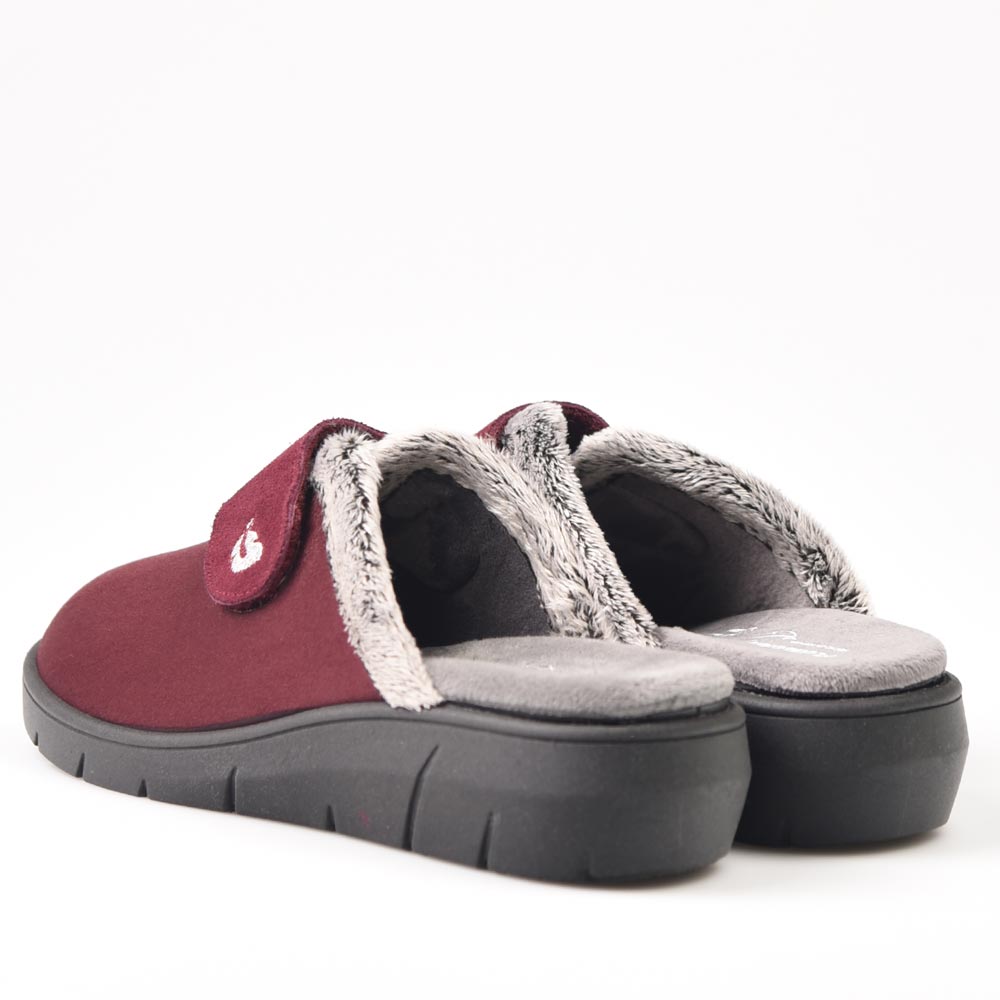 Zapatillas de Casa Plumaflex Abierta Velcro 14113 Burdeos - imagen 5