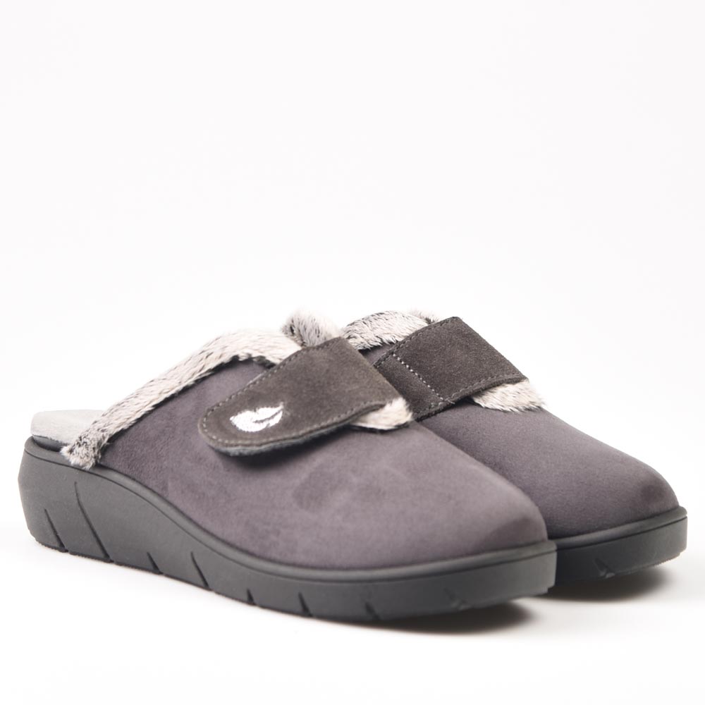Zapatillas de Casa Plumaflex Abierta Velcro 14113 Gris - imagen 3