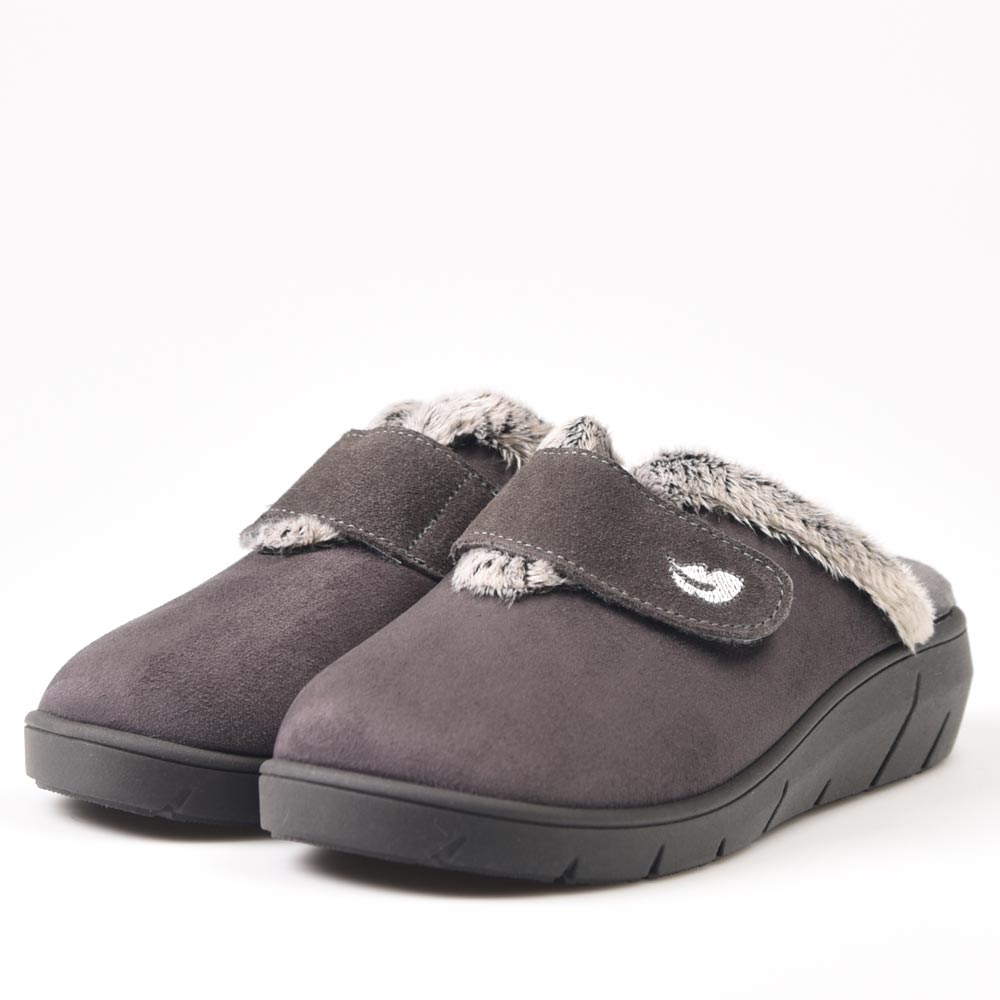Zapatillas de Casa Plumaflex Abierta Velcro 14113 Gris - imagen 4