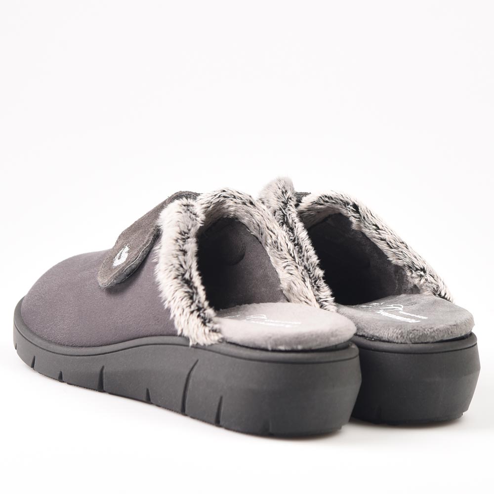 Zapatillas de Casa Plumaflex Abierta Velcro 14113 Gris - imagen 5