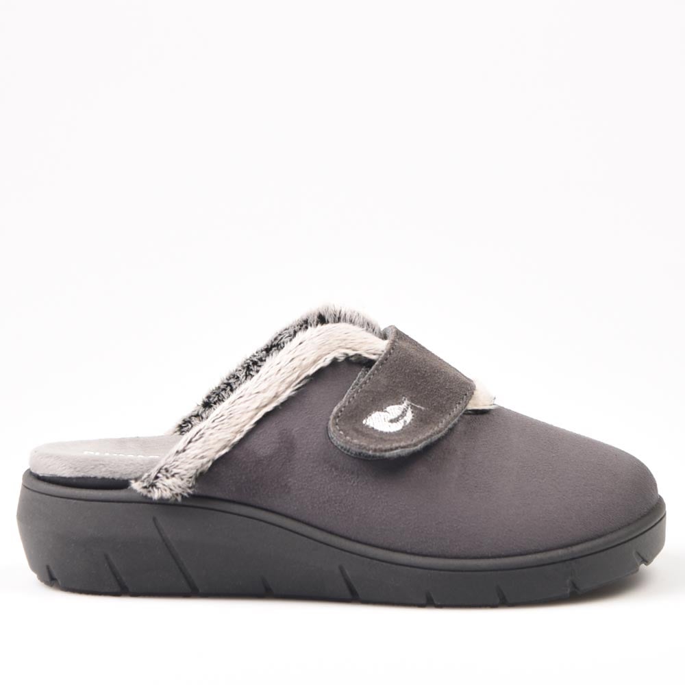 Zapatillas de Casa Plumaflex Abierta Velcro 14113 Gris - imagen 2