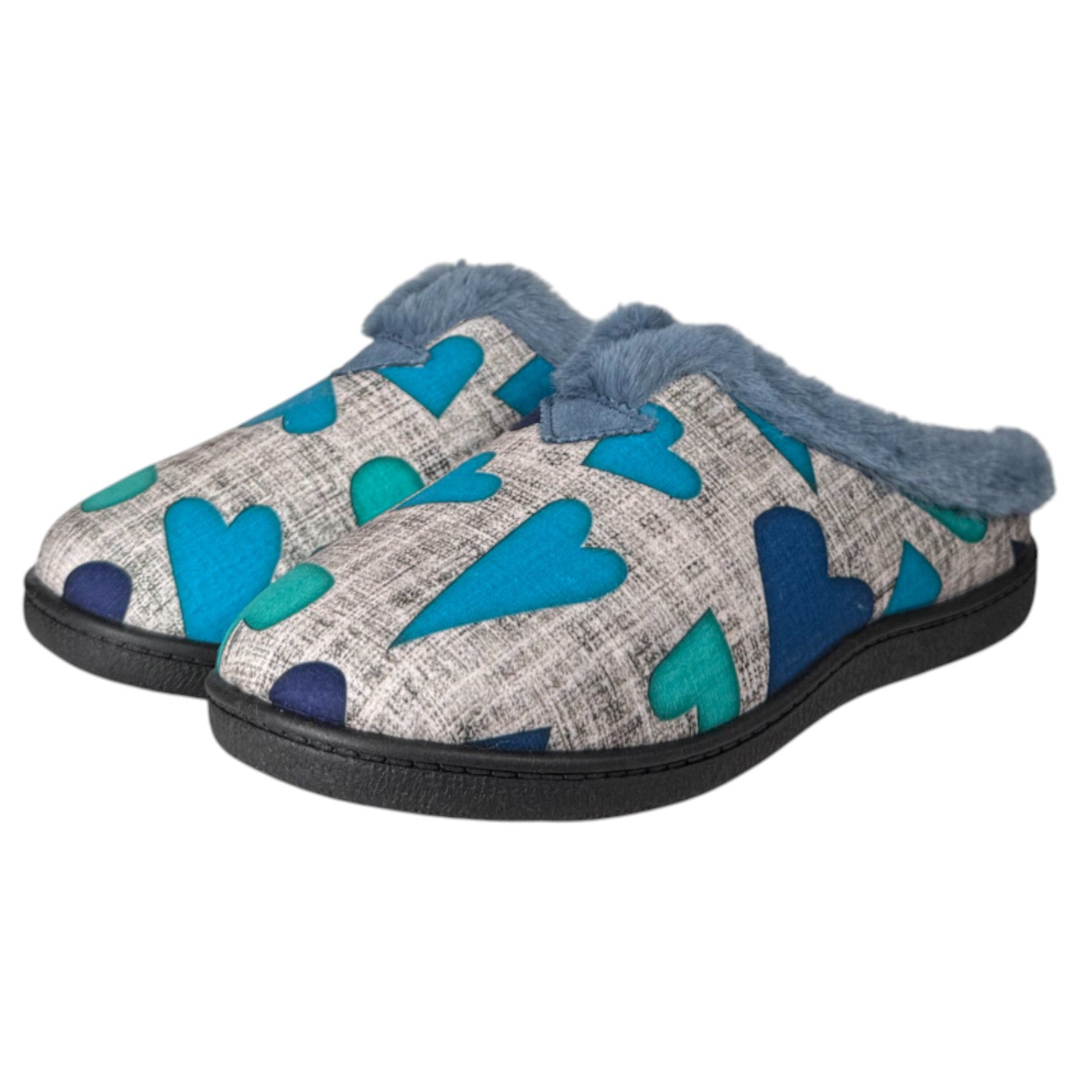 Zapatillas de Casa Plumaflex Corazones 12066 Azul - imagen 4