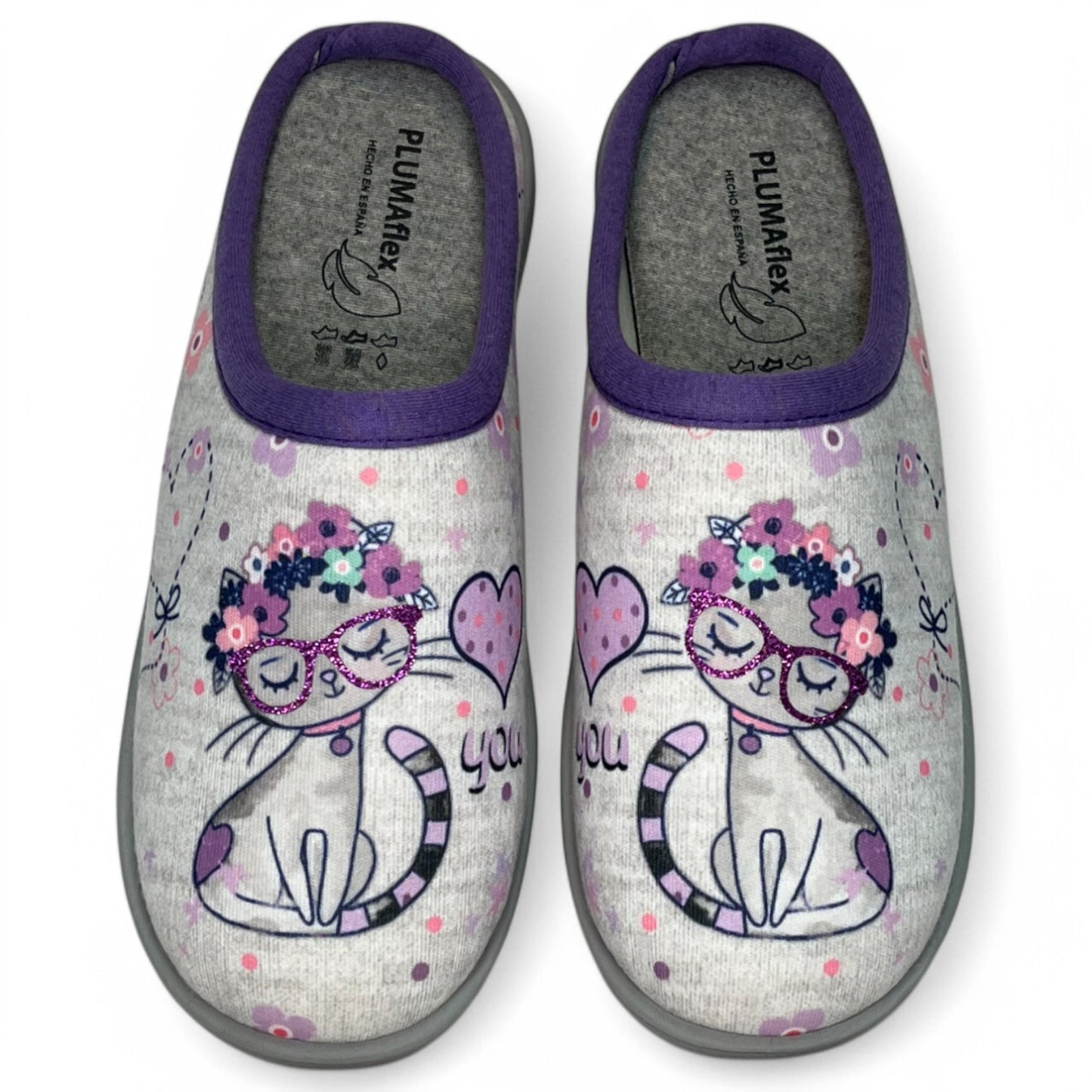 Zapatillas de Casa Plumaflex Gato 12317 Lila - imagen 1