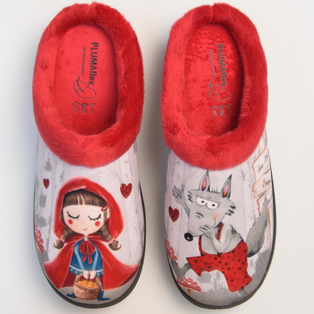 Zapatillas de Casa Plumaflex Lobo 12213 Rojo - imagen 1