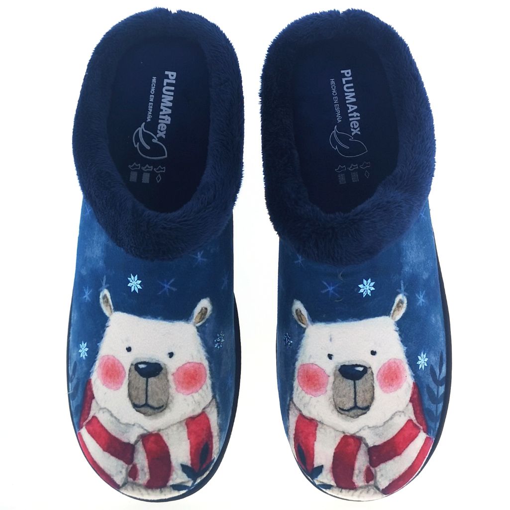 Zapatillas de Casa Roal 12213 Oso Bufanda Marino - imagen 1