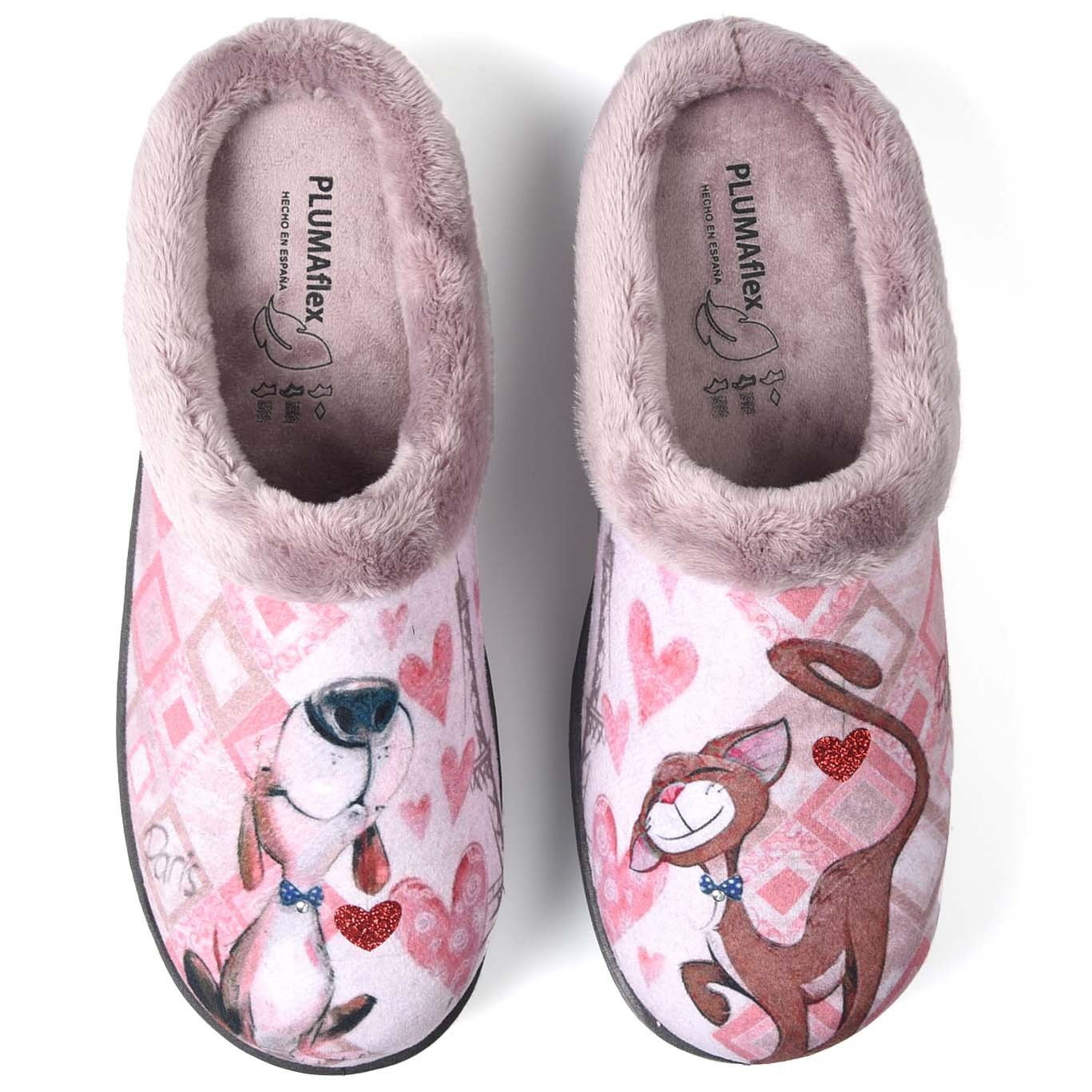 Zapatillas de Casa Roal Perro Gato 12213 Nude - imagen 1