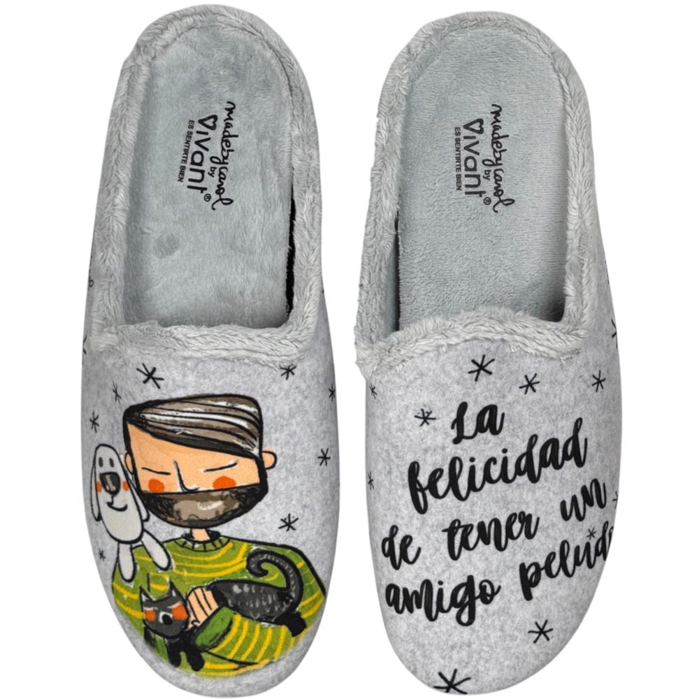 Zapatillas de Casa Vivant Amigo Peludo 252021 Gris - imagen 1
