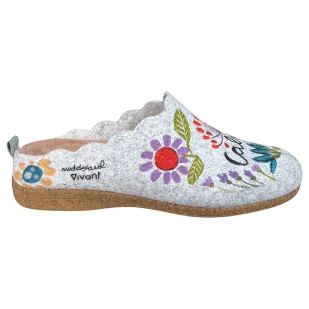 Zapatillas de Casa Vivant Calma Flores 252017 Gris - imagen 2