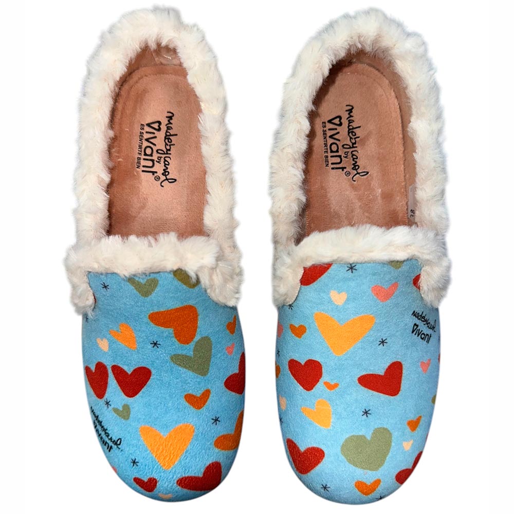Zapatillas de Casa Vivant Corazones 242255 Celeste - imagen 1