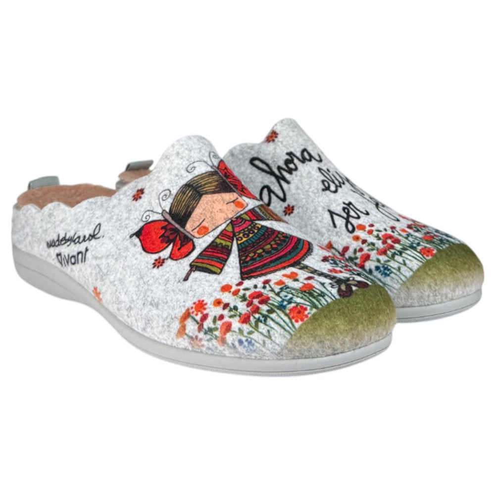 Zapatillas de Casa Vivant Elijo Ser Feliz 222215 Gris - imagen 3