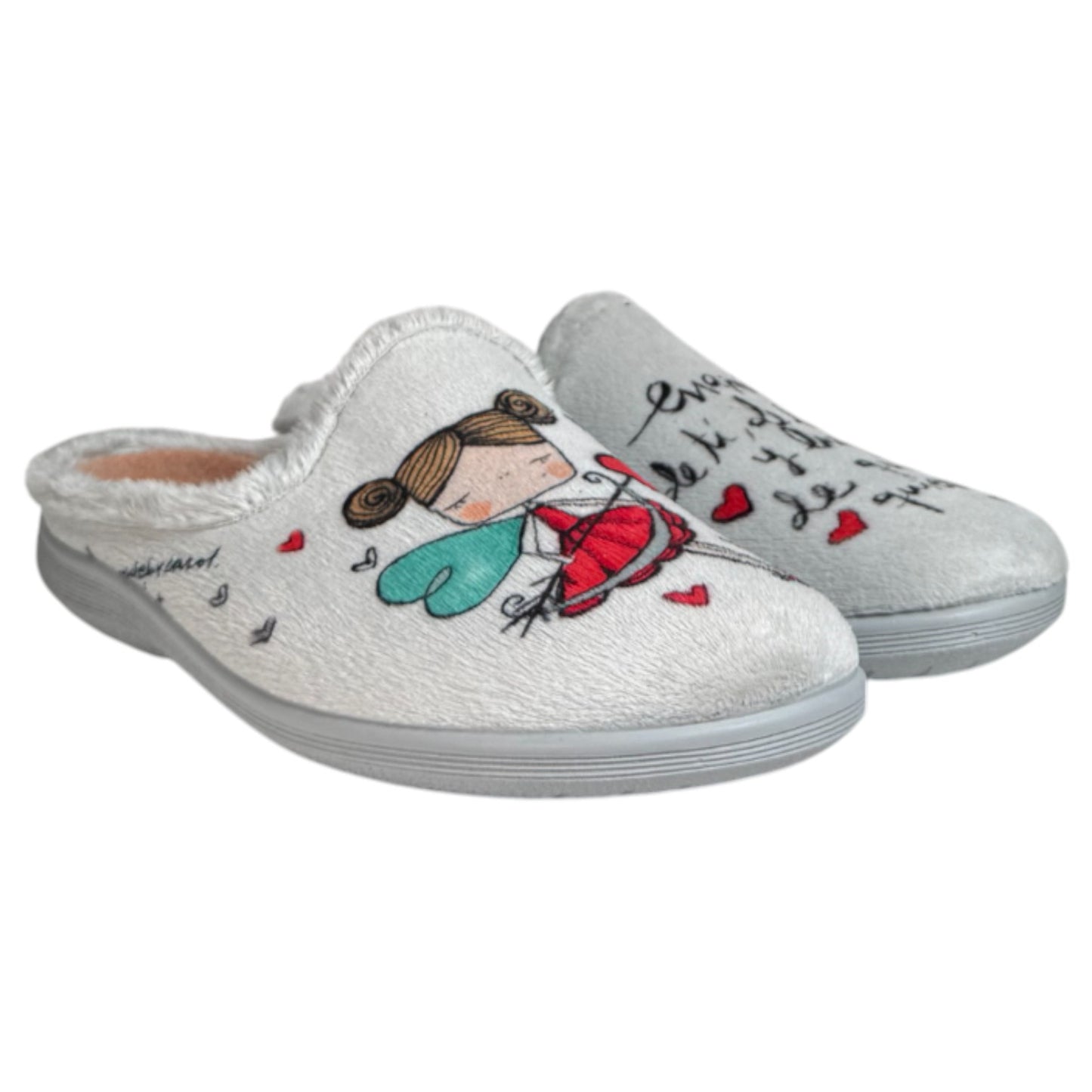 Zapatillas de Casa Vivant Enamórate 242140 Gris - imagen 3